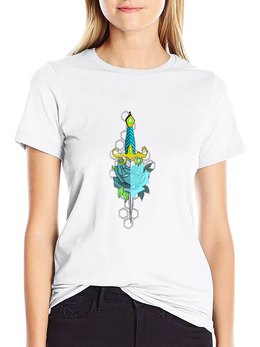 Sword and Rose Graphic Tee - Black