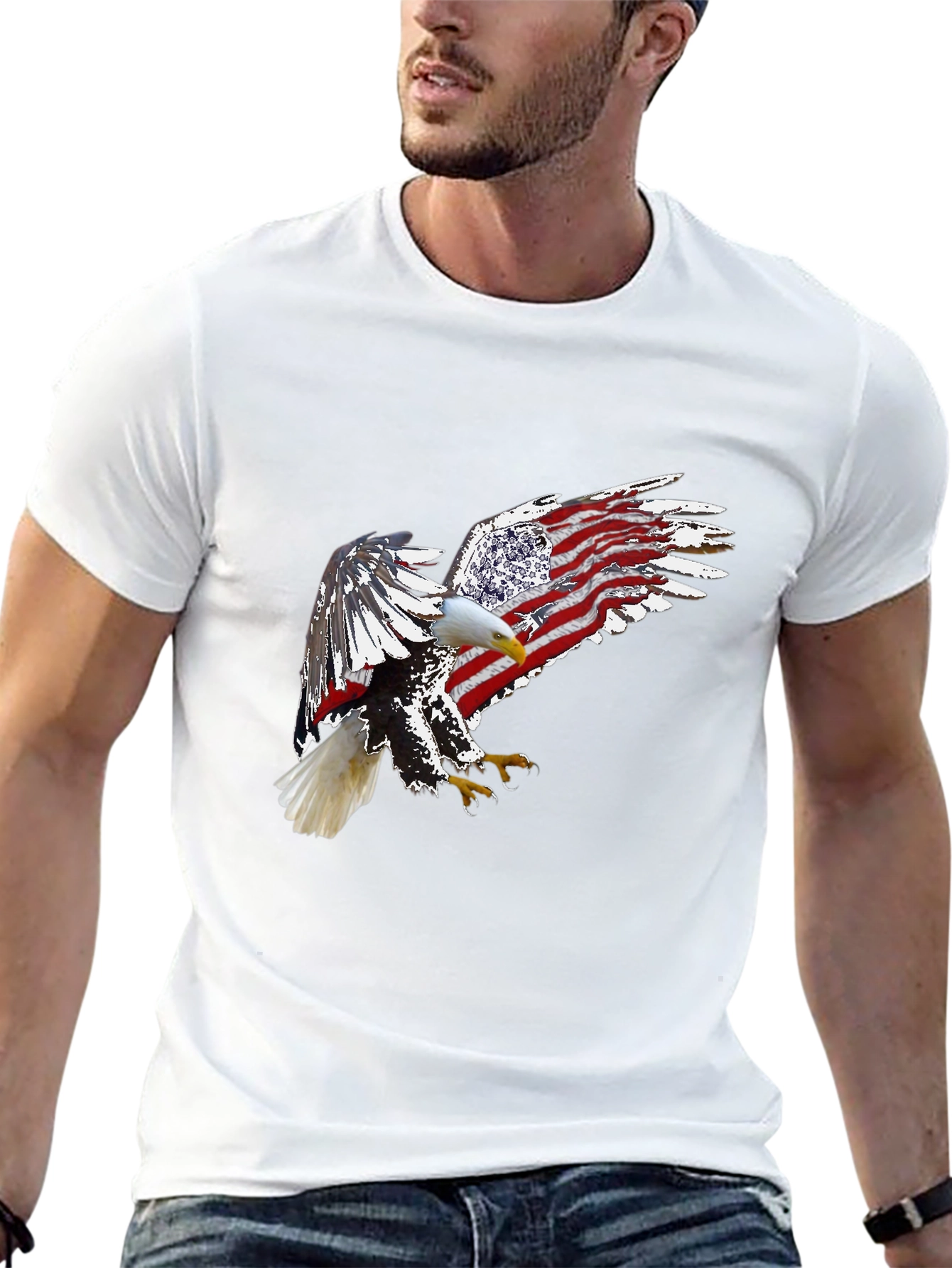 American Eagle USA Flag Patriotic T-Shirt