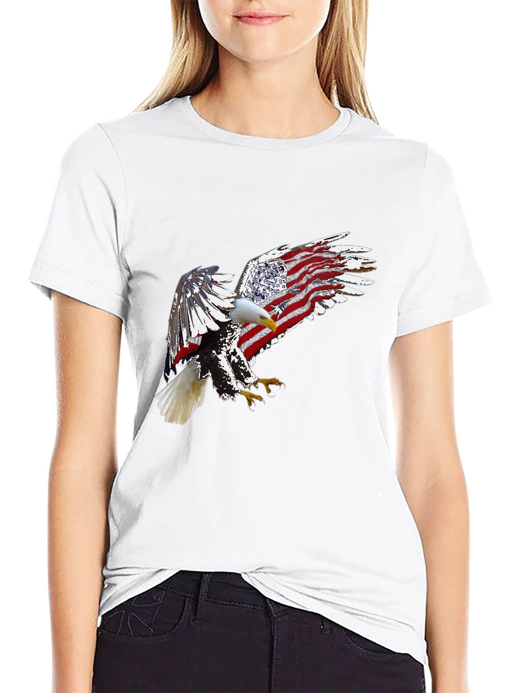 American Eagle USA Flag Patriotic T-Shirt