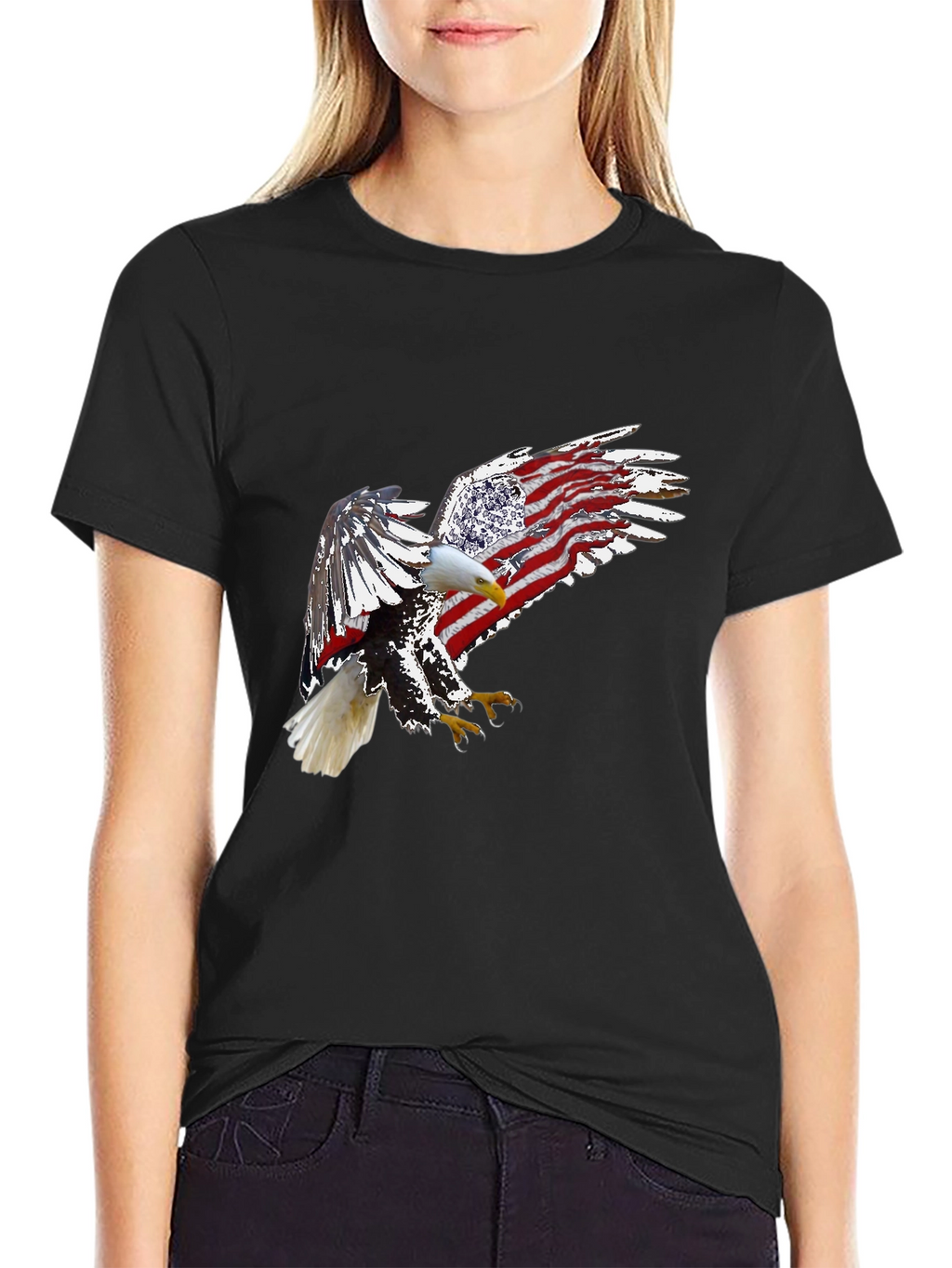 American Eagle USA Flag Patriotic T-Shirt