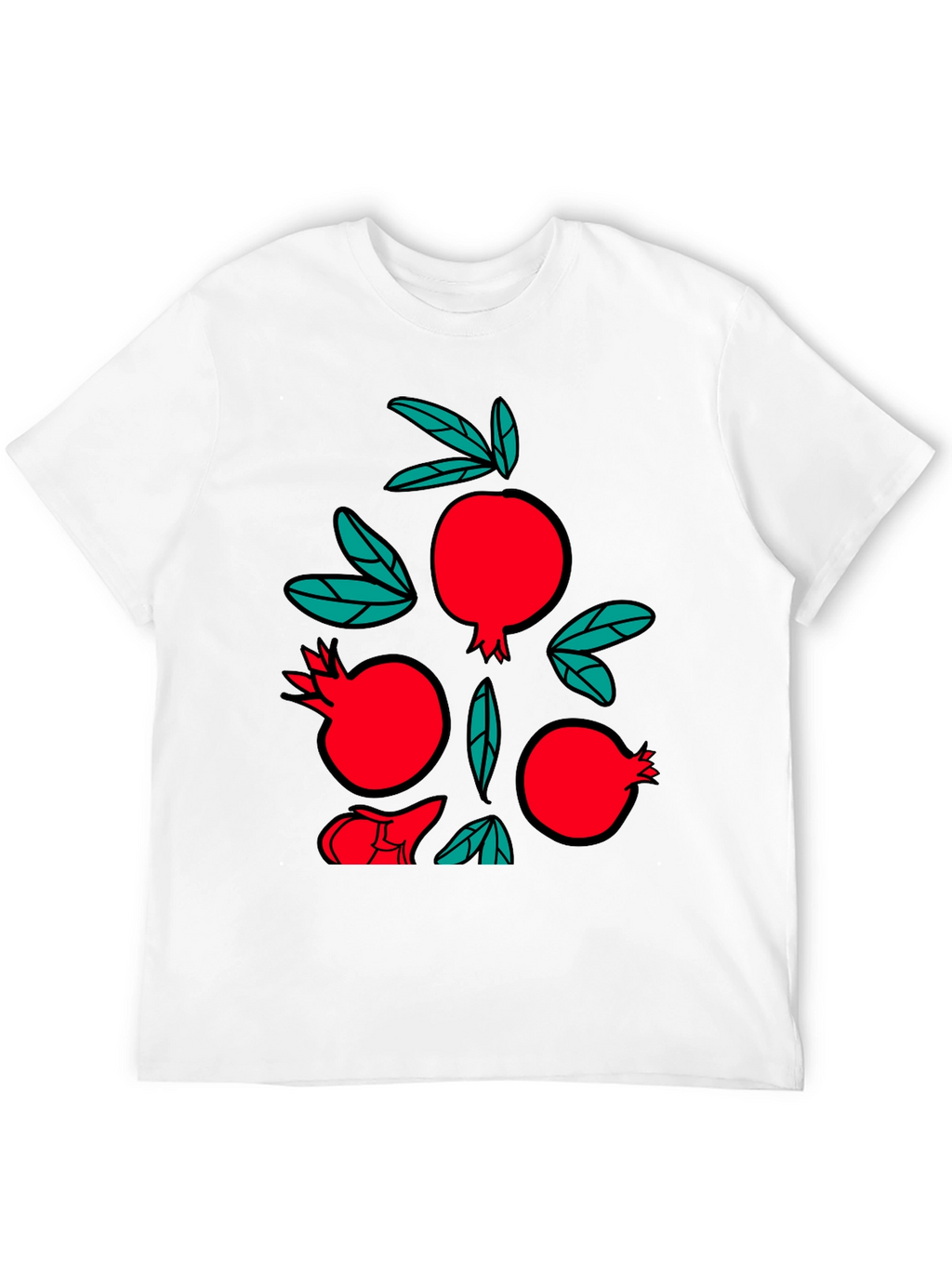 Pomegranate Graphic Black T-Shirt