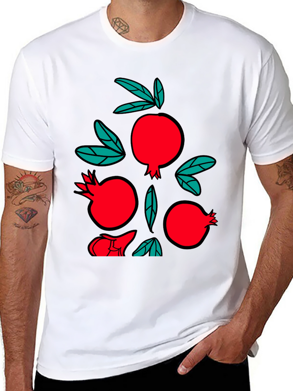 Pomegranate Graphic Black T-Shirt