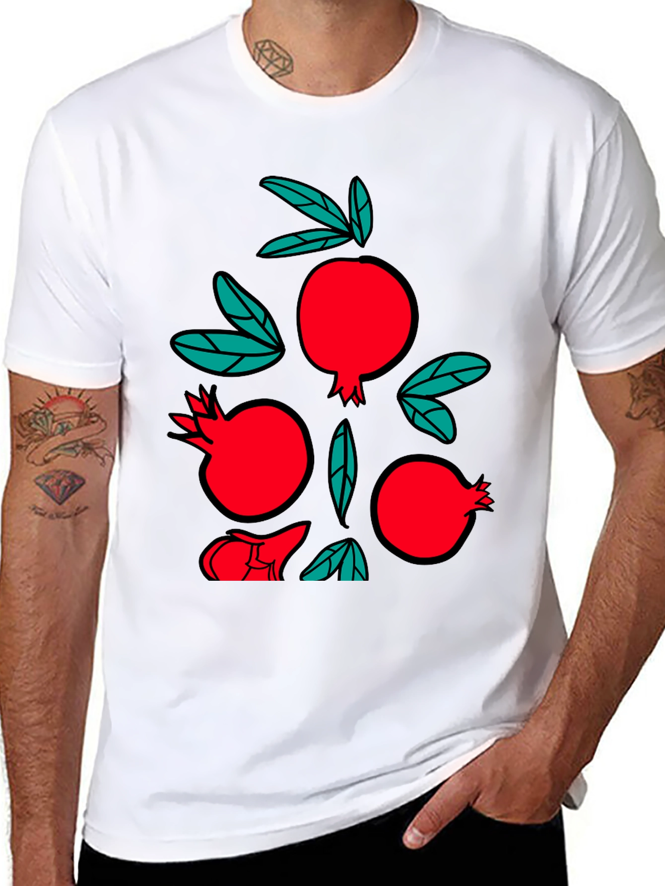 Pomegranate Graphic Black T-Shirt