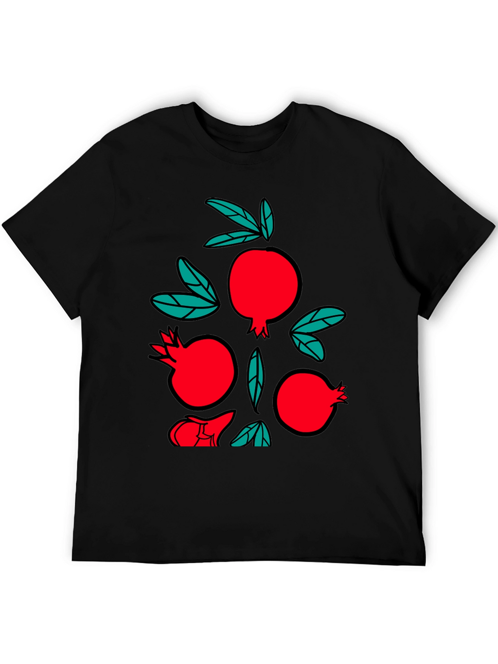 Pomegranate Graphic Black T-Shirt