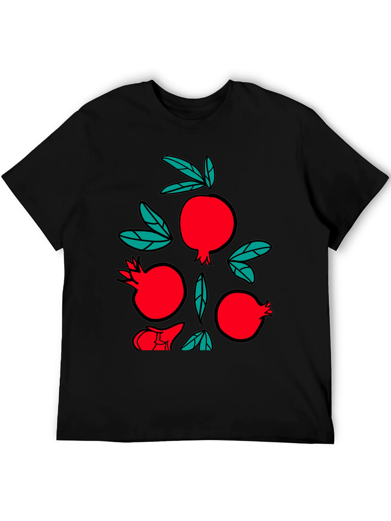 Pomegranate Graphic Black T-Shirt