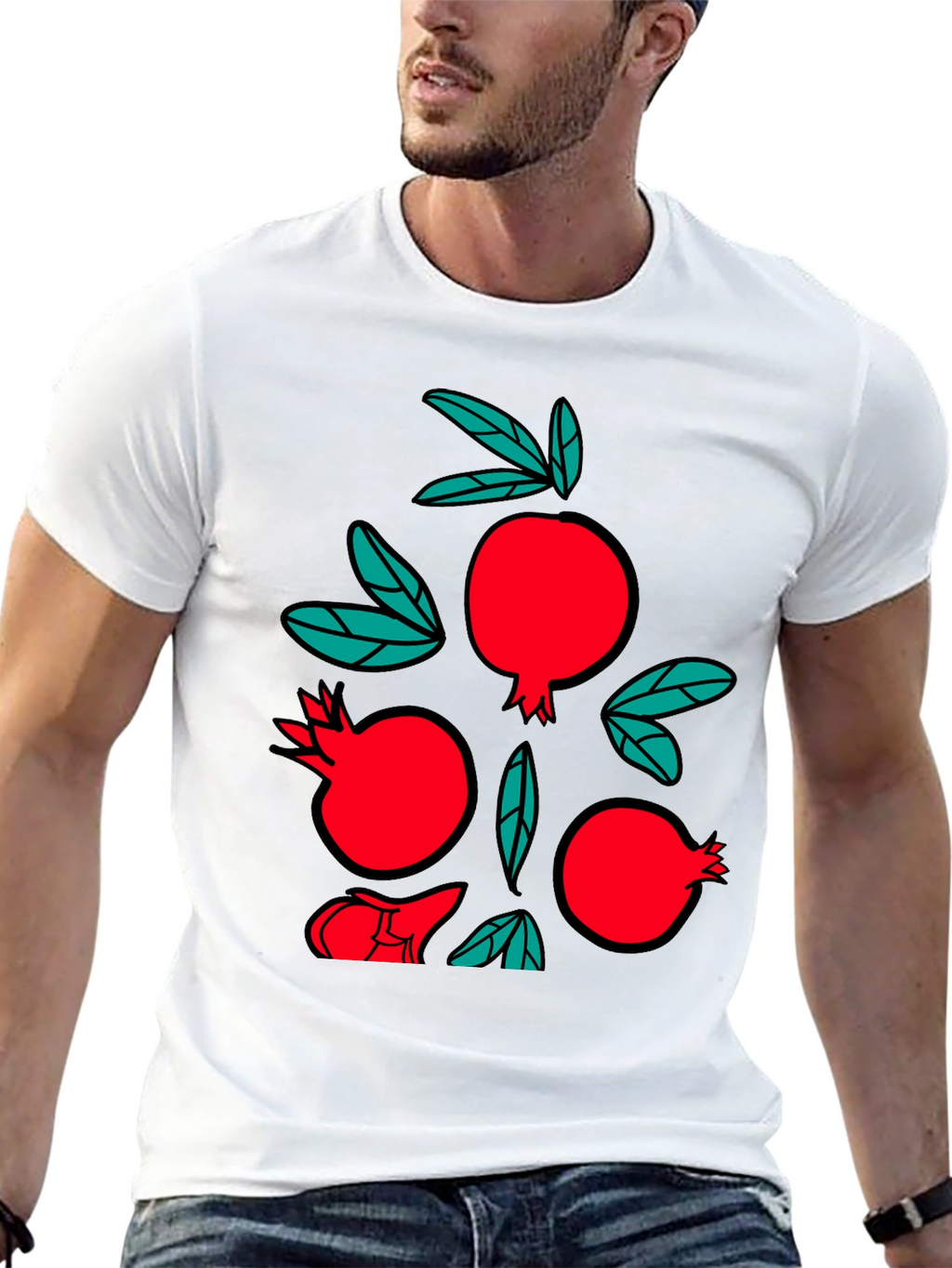 Pomegranate Graphic Black T-Shirt