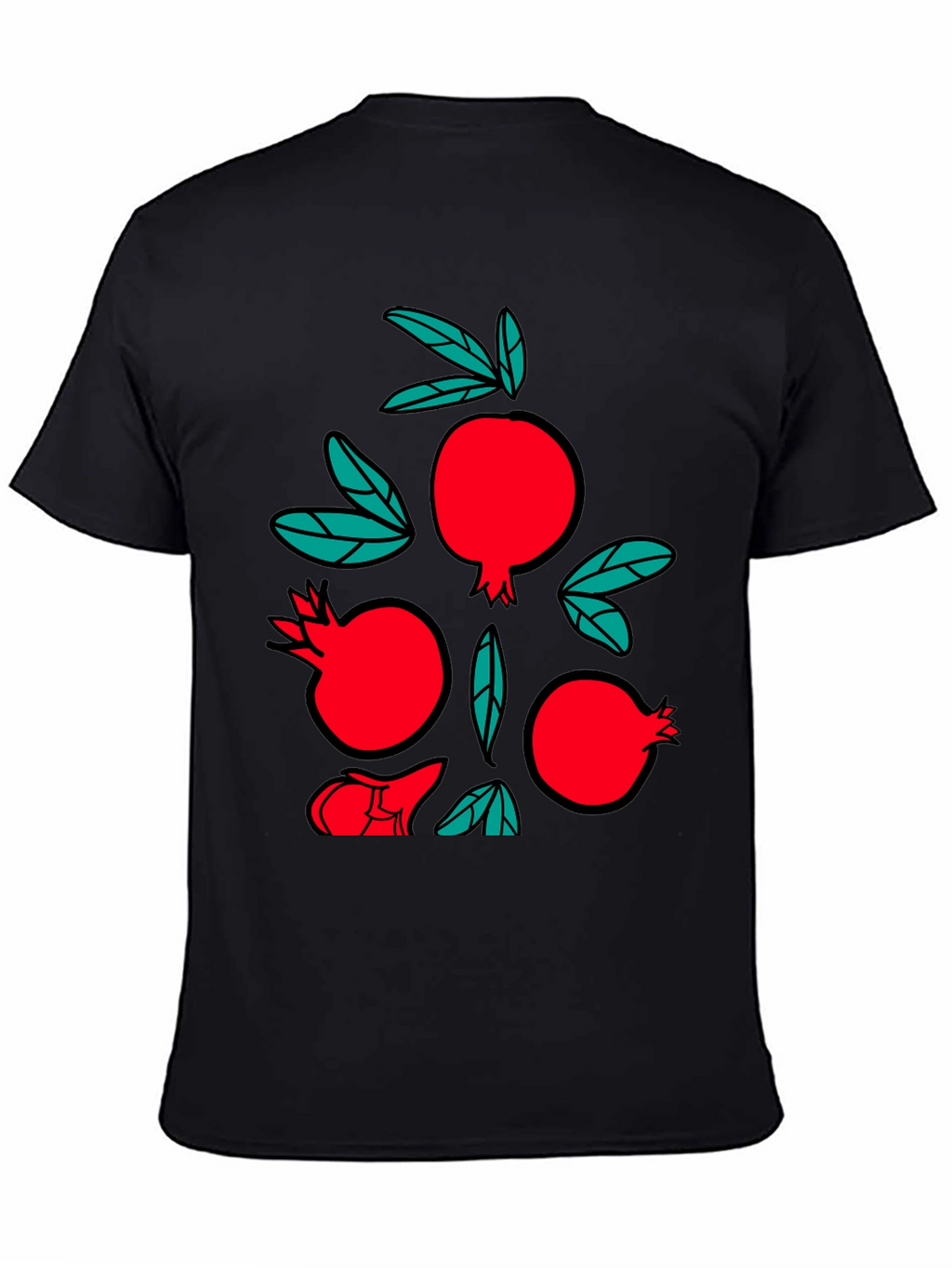 Pomegranate Graphic Black T-Shirt