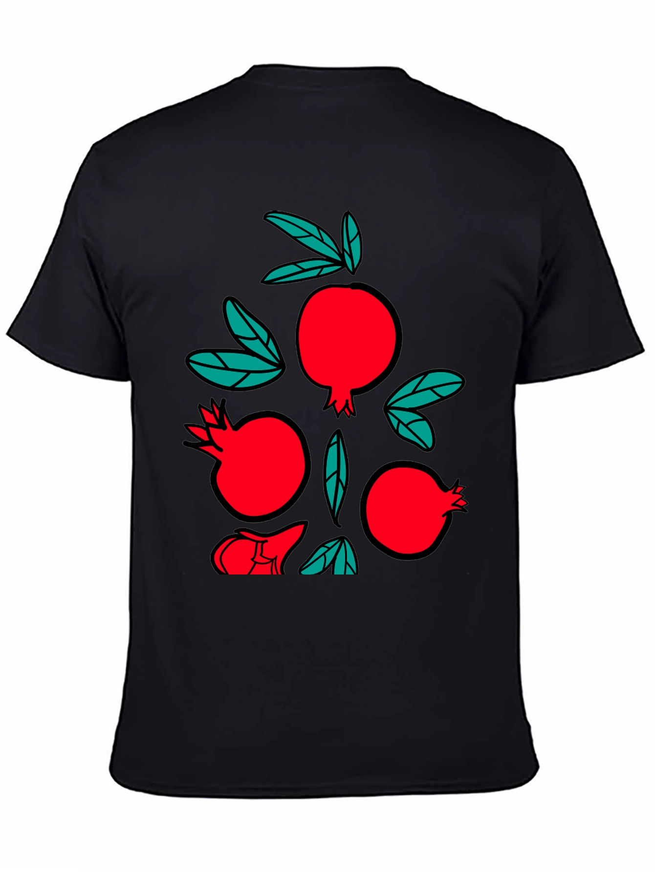 Pomegranate Graphic Black T-Shirt