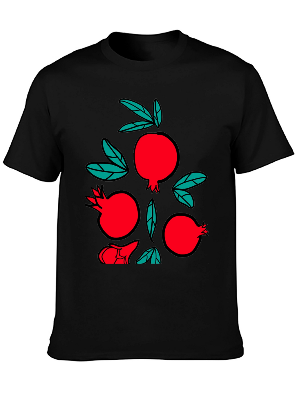 Pomegranate Graphic Black T-Shirt