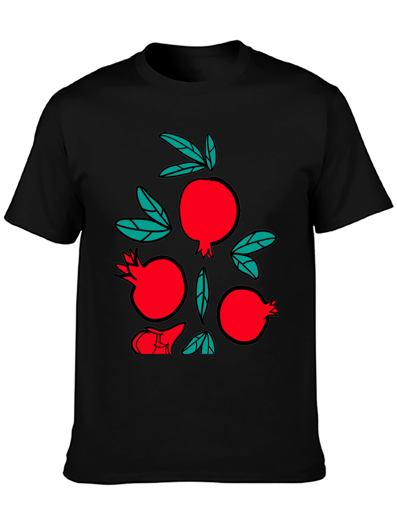 Pomegranate Graphic Black T-Shirt