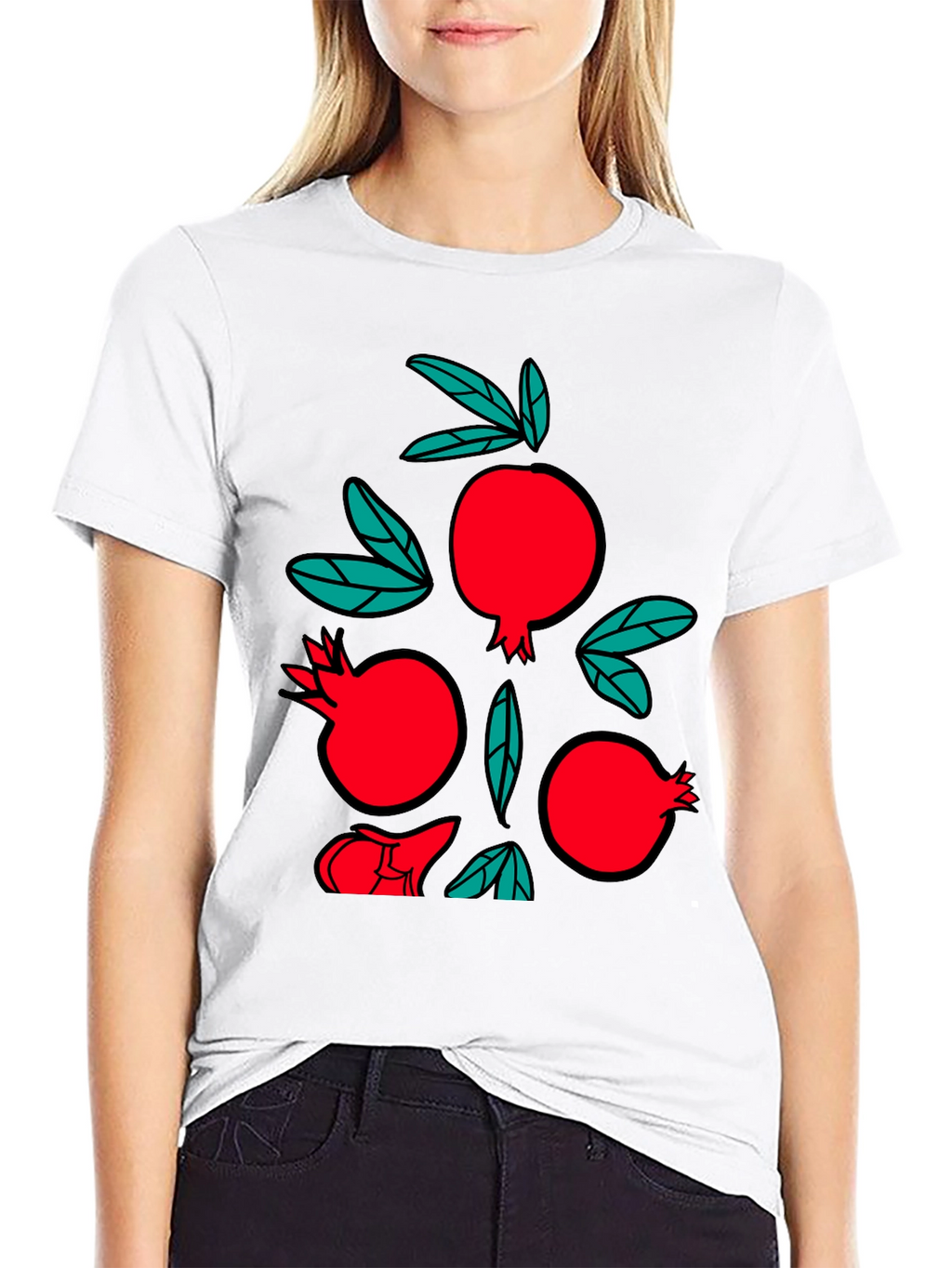 Pomegranate Graphic Black T-Shirt