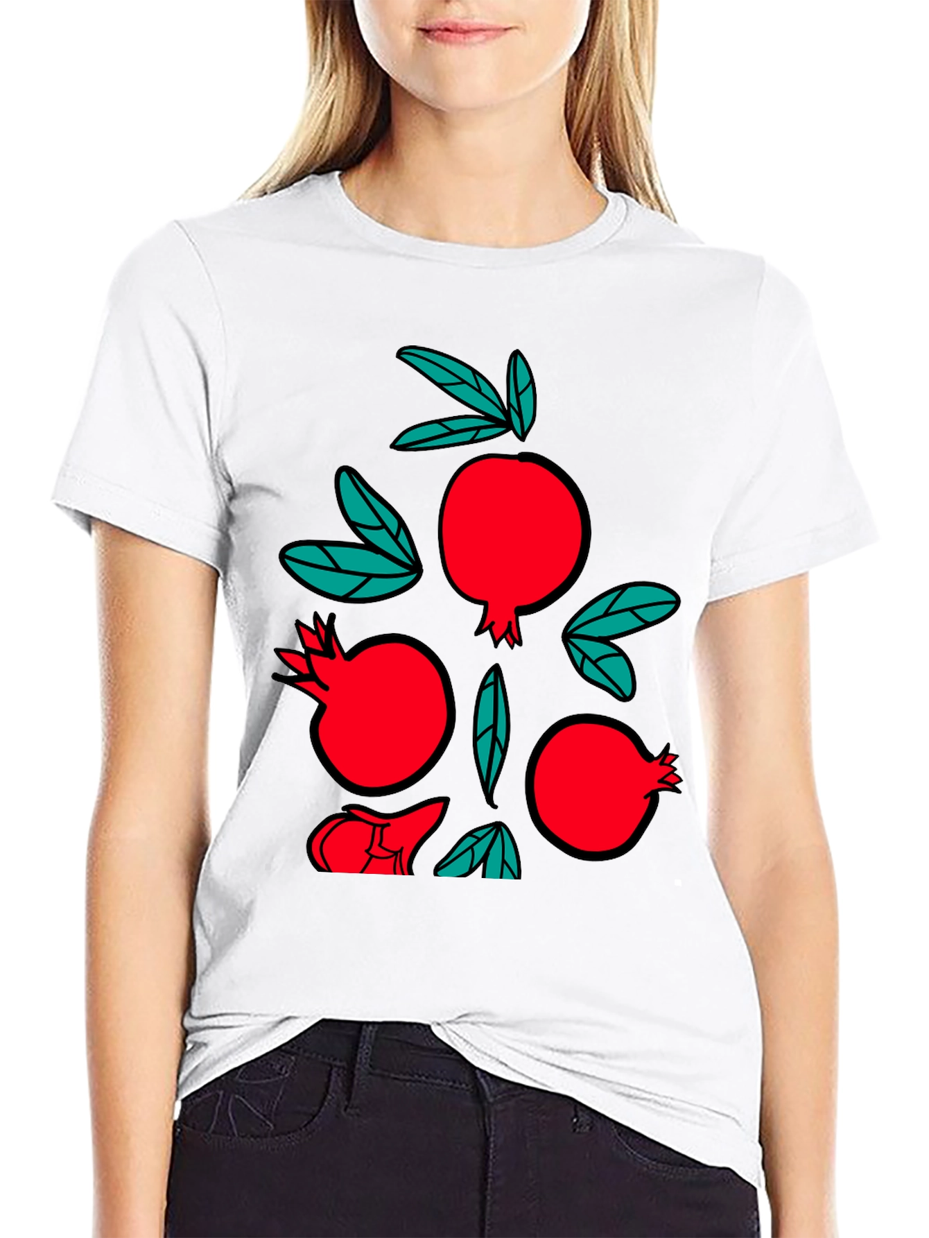Pomegranate Graphic Black T-Shirt