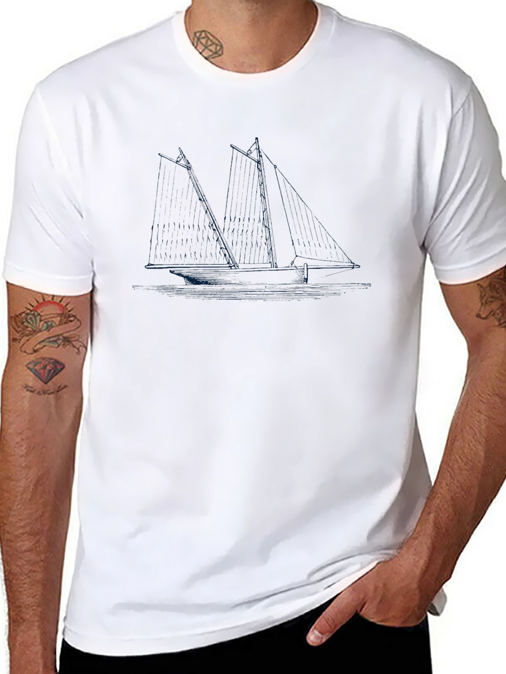 Abstract Sailing T-Shirt - Modern Graphic Tee