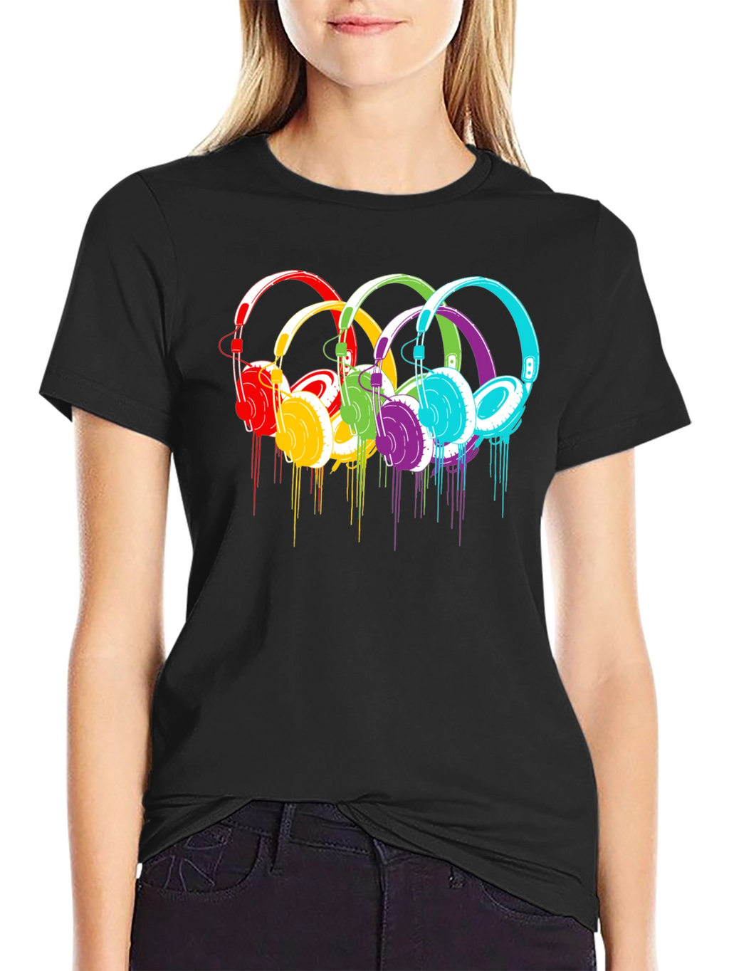 Rainbow Headphone Graphic T-Shirt