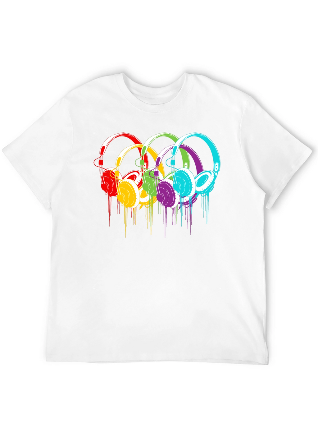 Rainbow Headphone Graphic T-Shirt