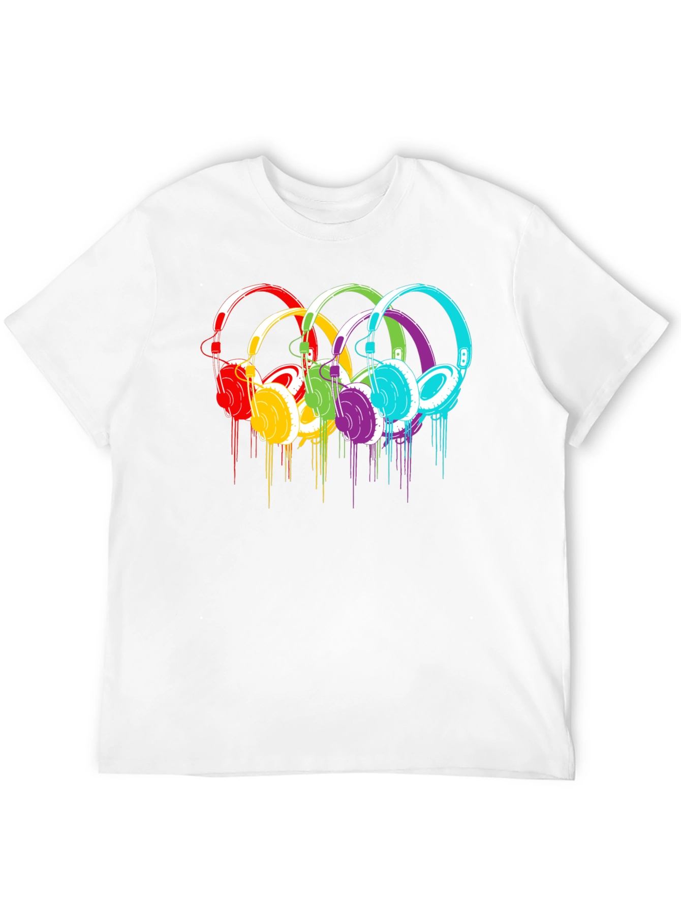 Rainbow Headphone Graphic T-Shirt