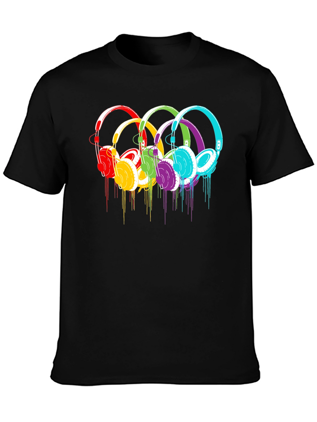 Rainbow Headphone Graphic T-Shirt