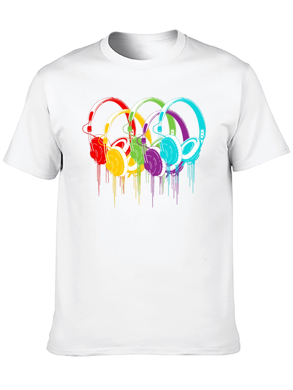 Rainbow Headphone Graphic T-Shirt