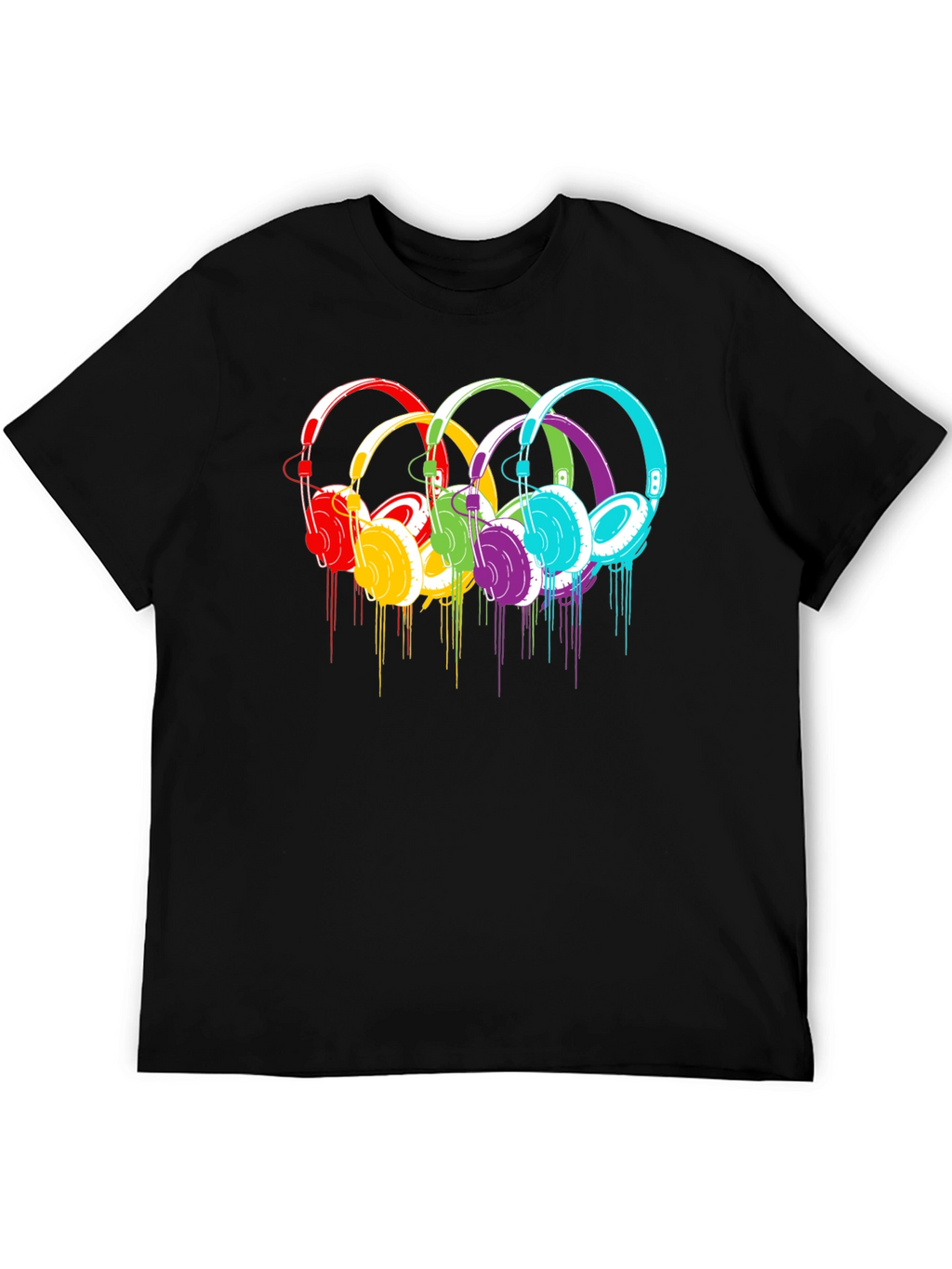Rainbow Headphone Graphic T-Shirt