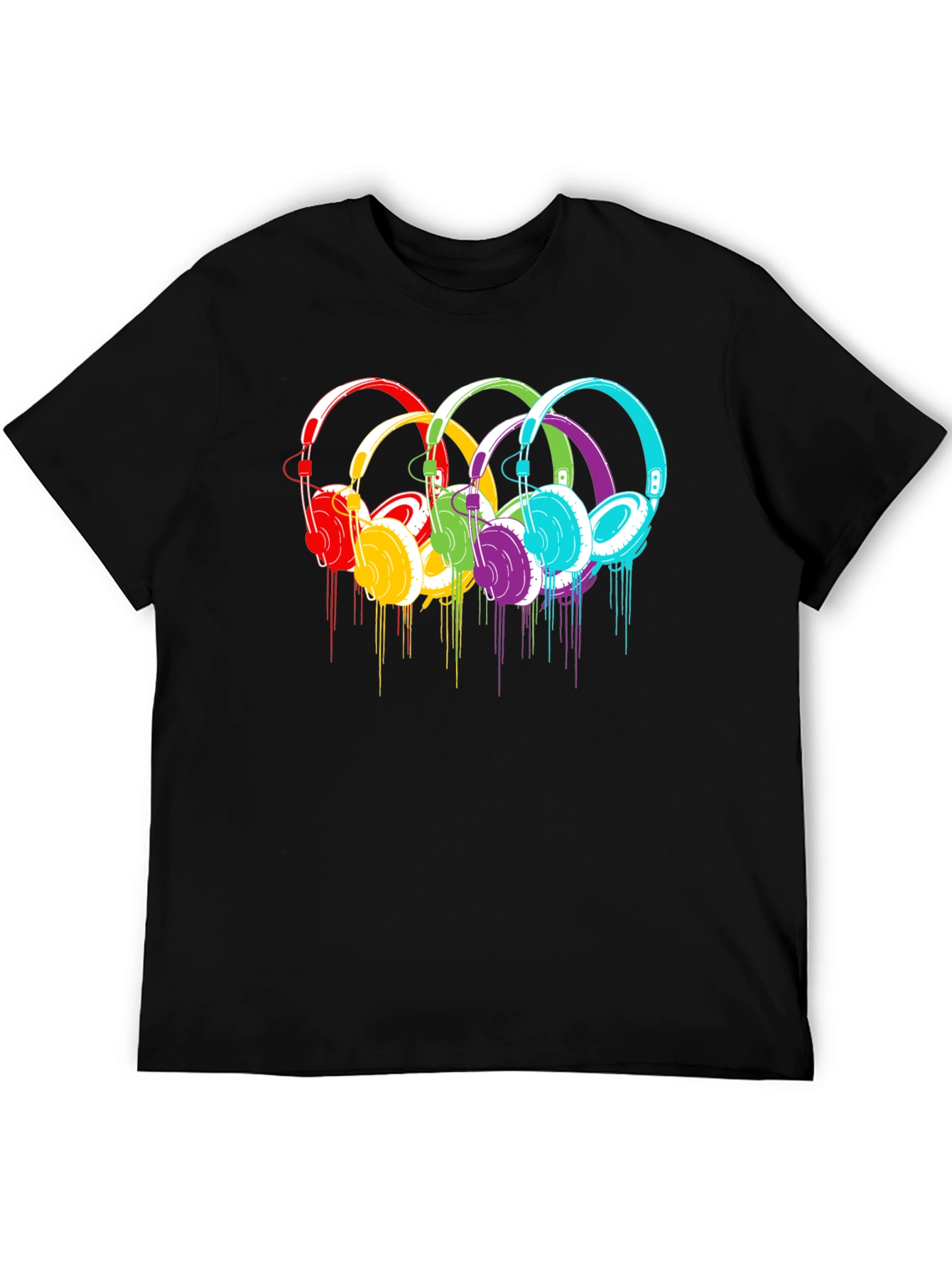 Rainbow Headphone Graphic T-Shirt