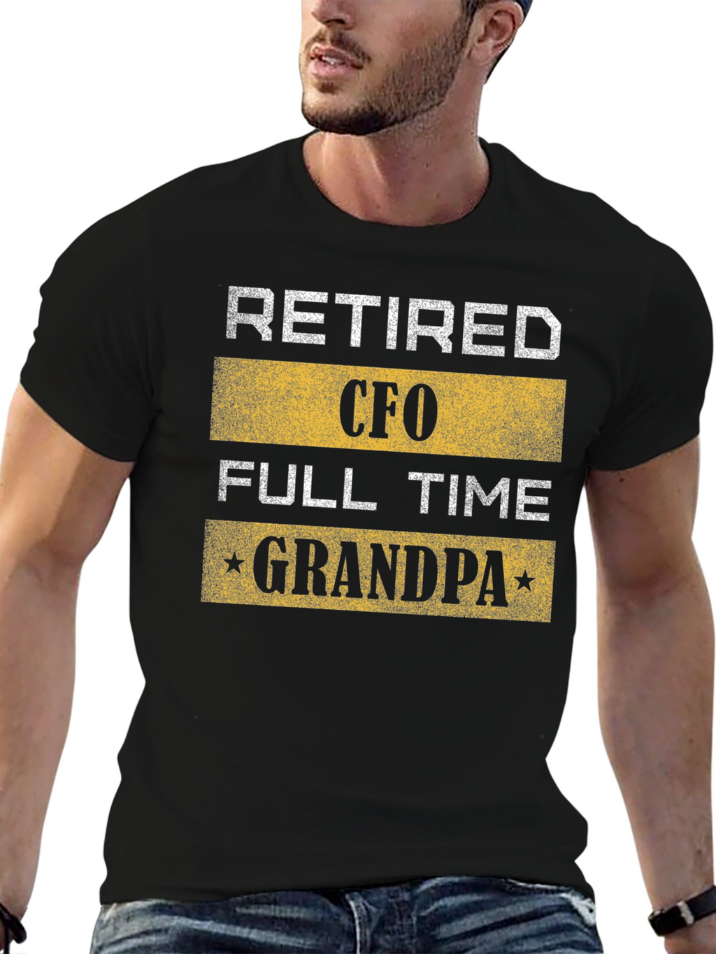 Retired CFO Full-Time Grandpa Black T-Shirt