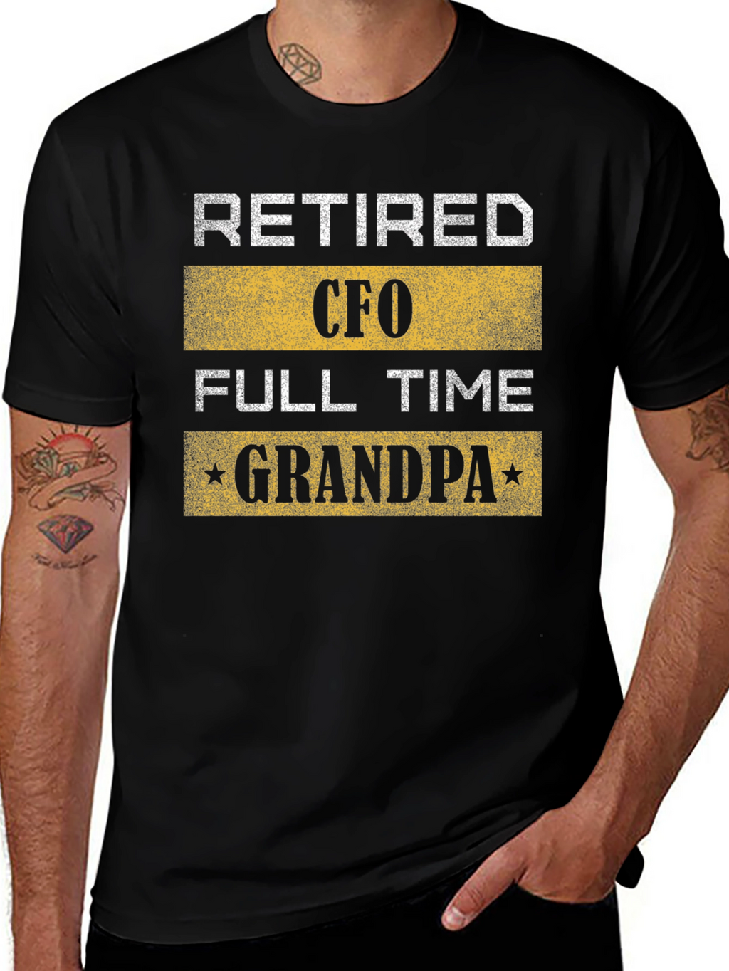 Retired CFO Full-Time Grandpa Black T-Shirt