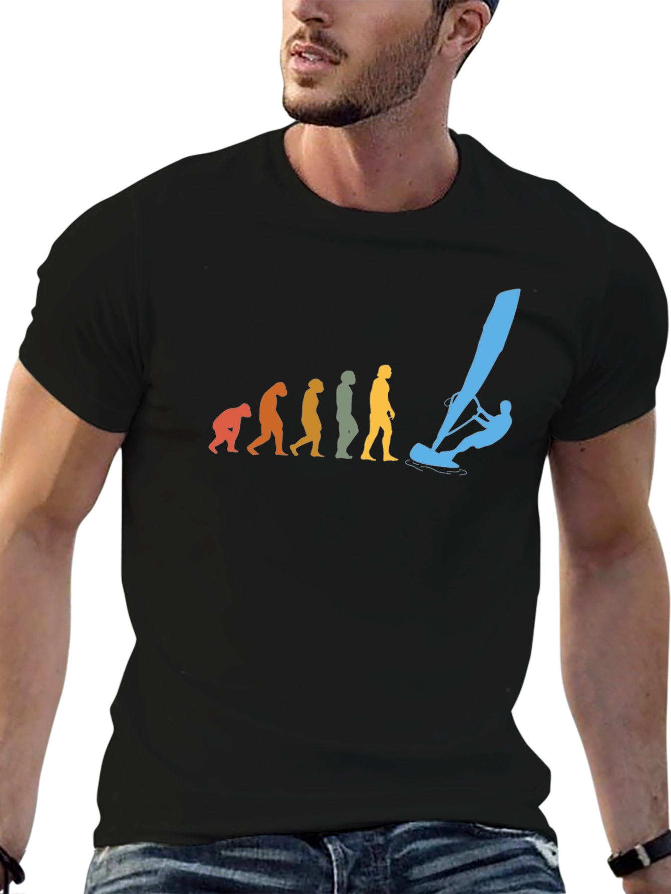 Evolution Windsurfing T-Shirt Black Cotton