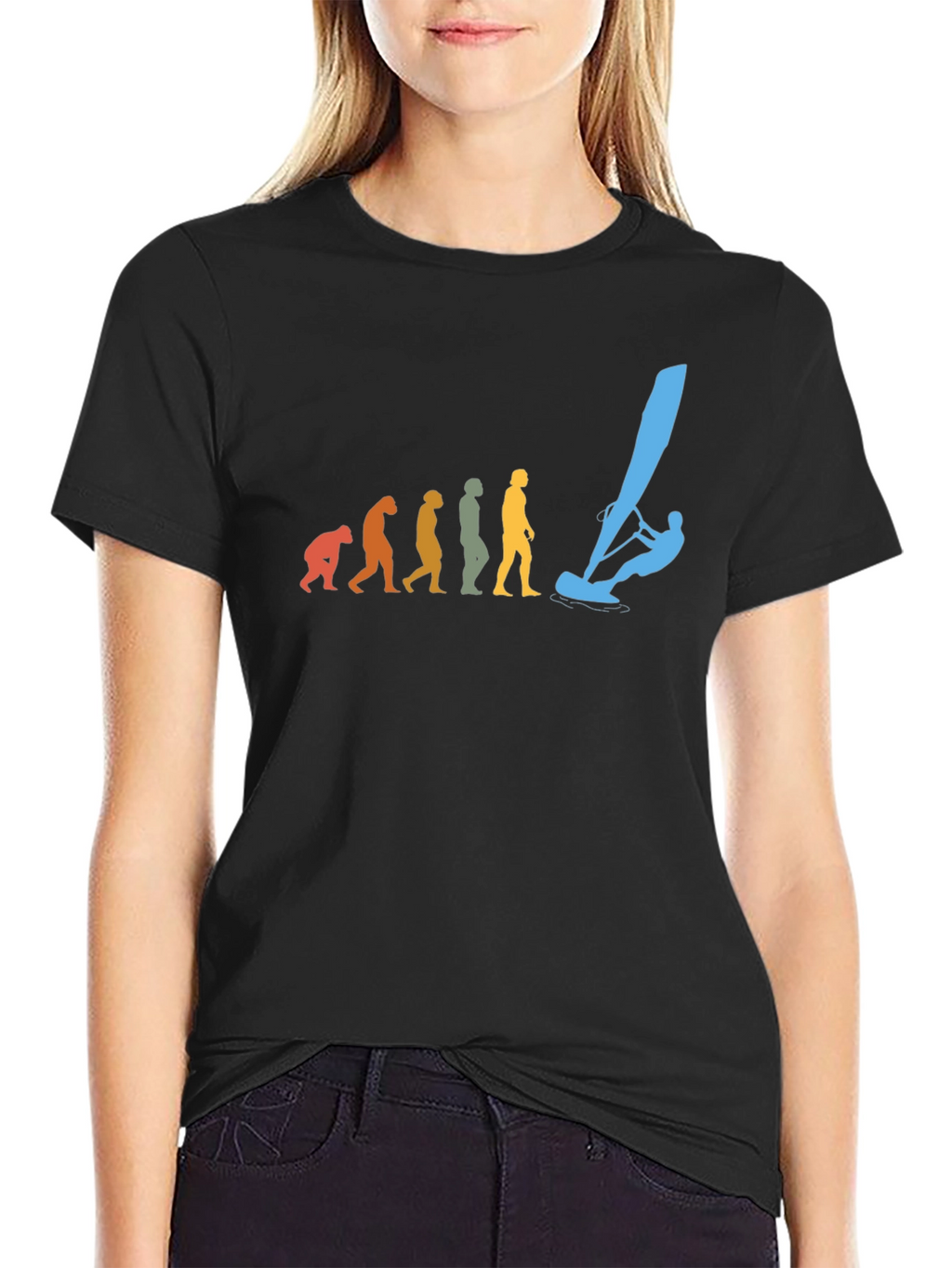 Evolution Windsurfing T-Shirt Black Cotton