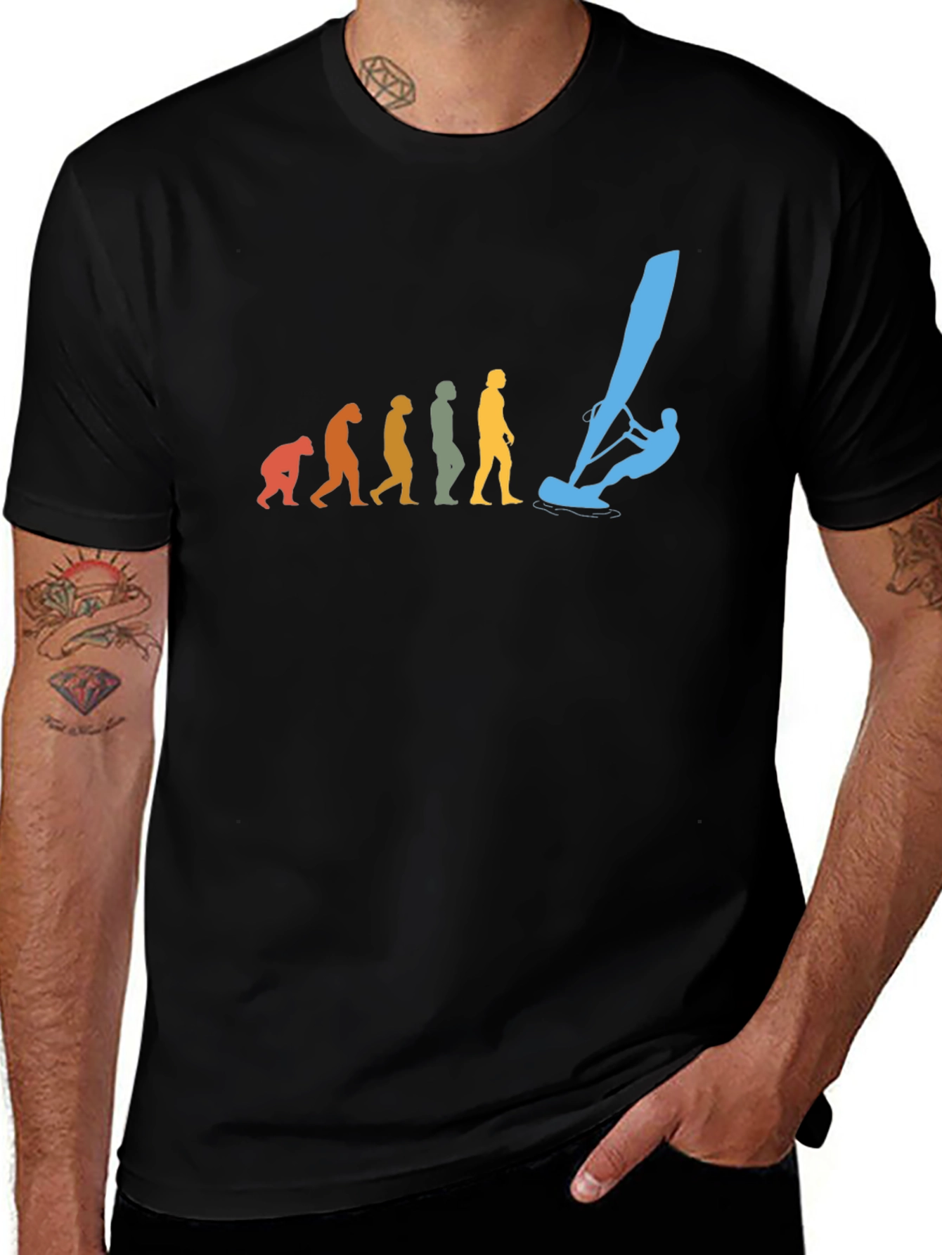 Evolution Windsurfing T-Shirt Black Cotton