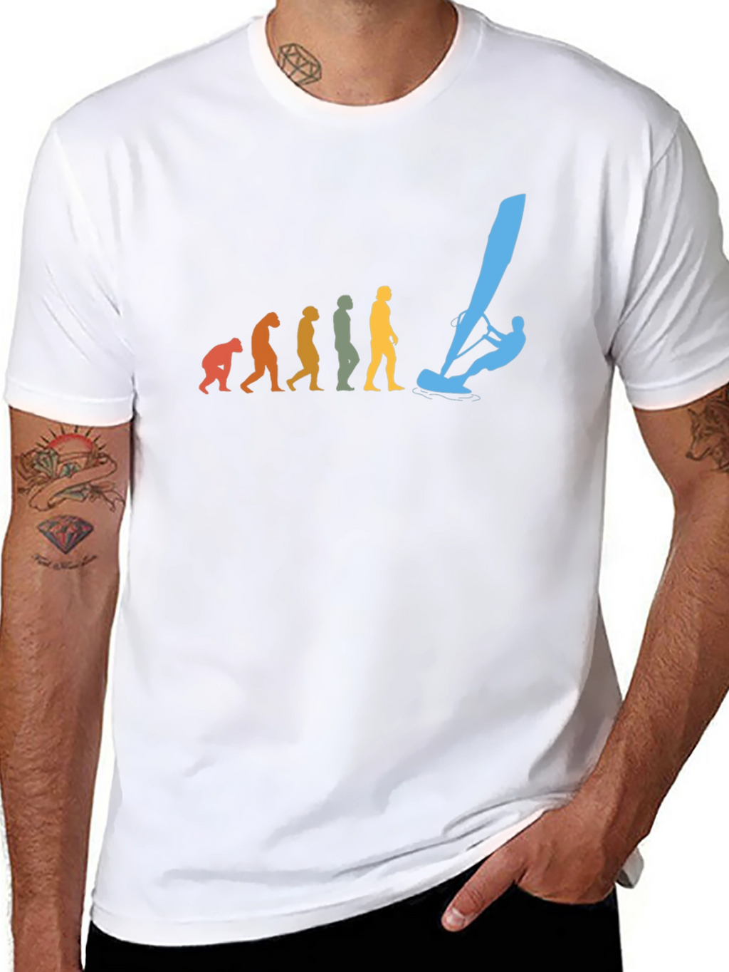 Evolution Windsurfing T-Shirt Black Cotton