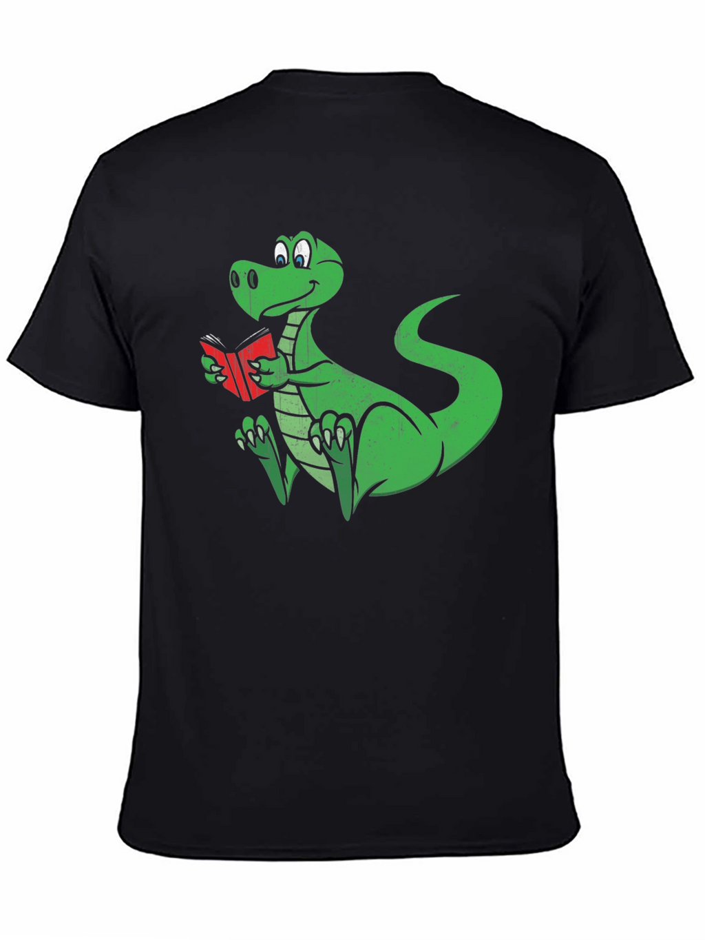 Dino Reading T-Shirt - Black Cotton Graphic Tee