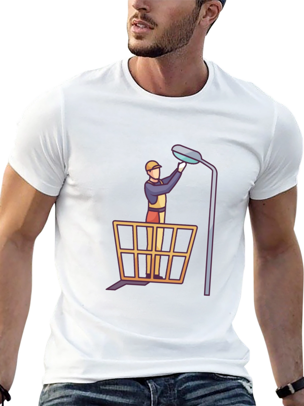 Street Light Repairman Graphic Tee - Black
