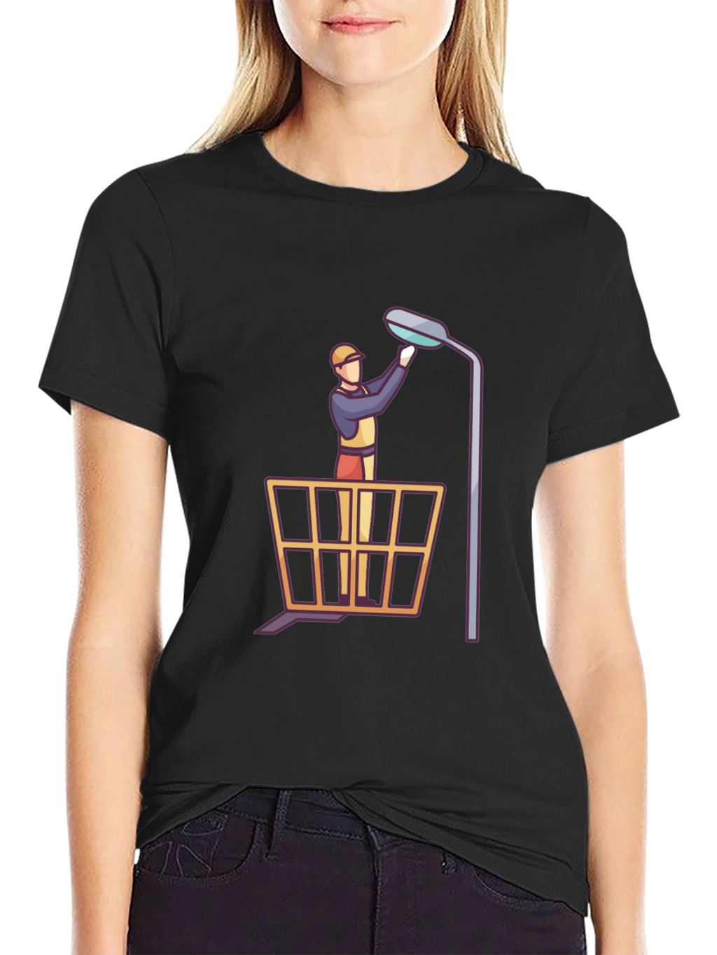 Street Light Repairman Graphic Tee - Black