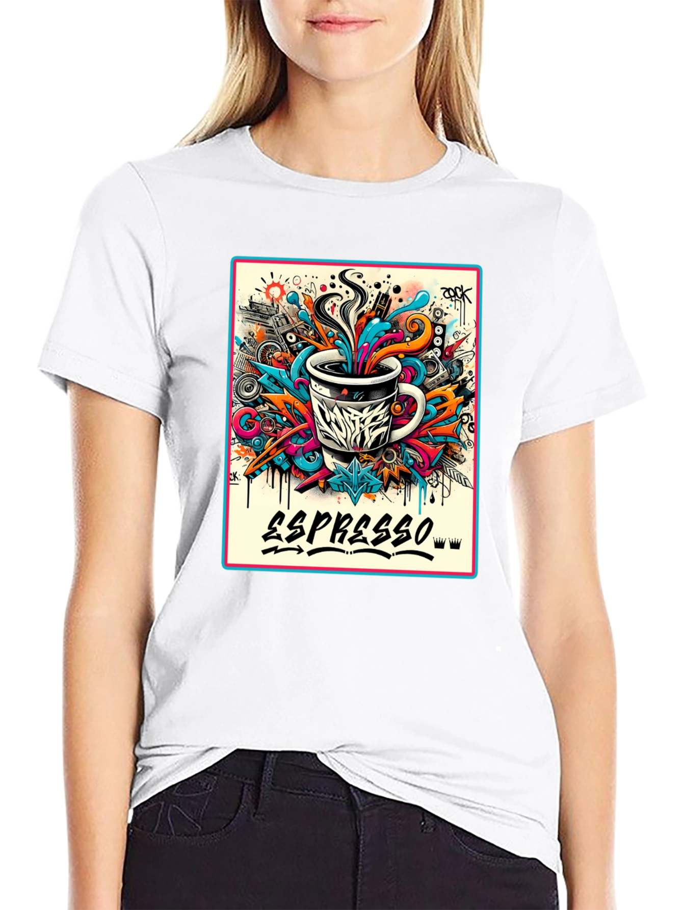 Espresso Graffiti Art T-Shirt - Cool Coffee Lover Tee