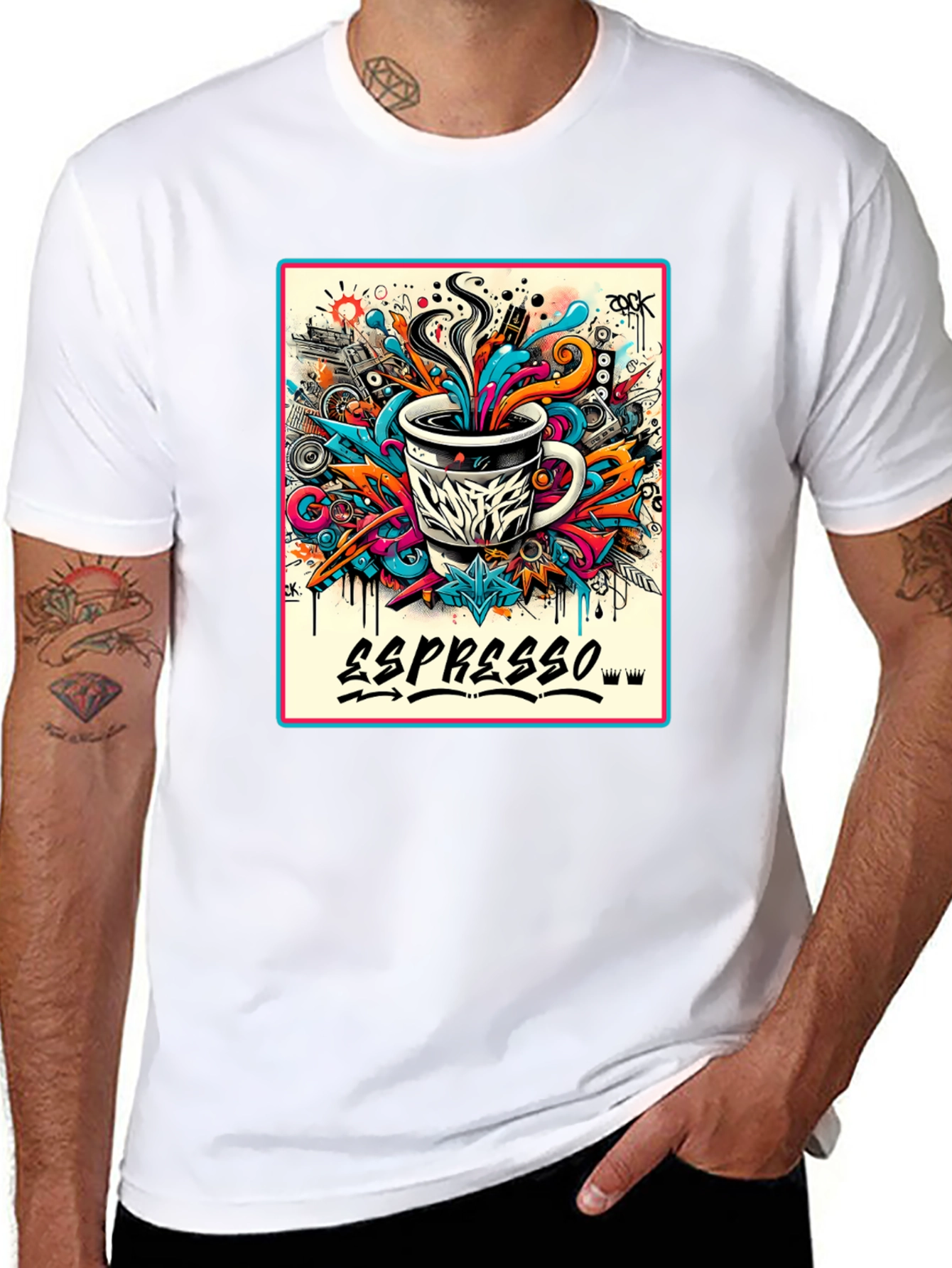 Espresso Graffiti Art T-Shirt - Cool Coffee Lover Tee