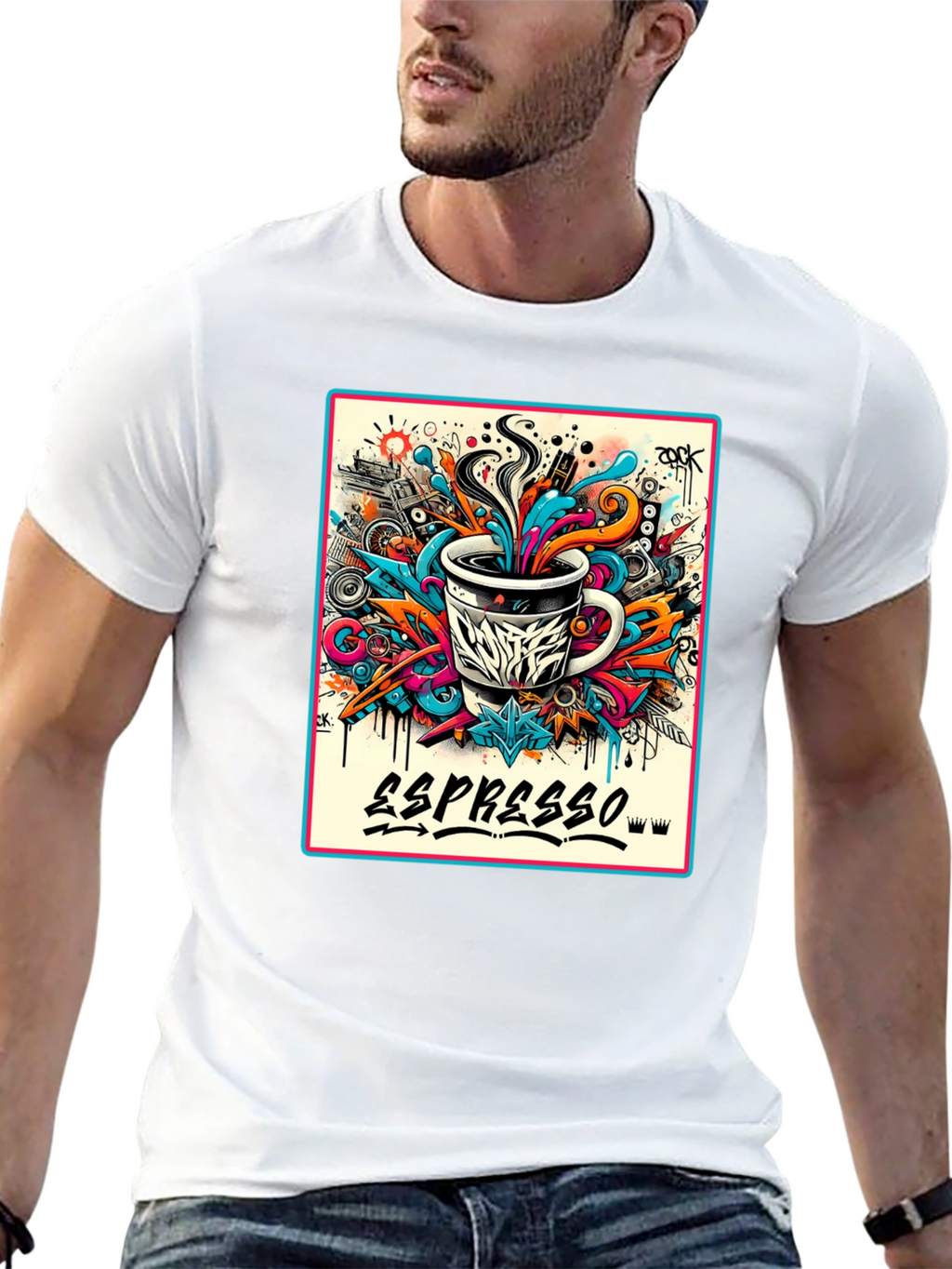Espresso Graffiti Art T-Shirt - Cool Coffee Lover Tee