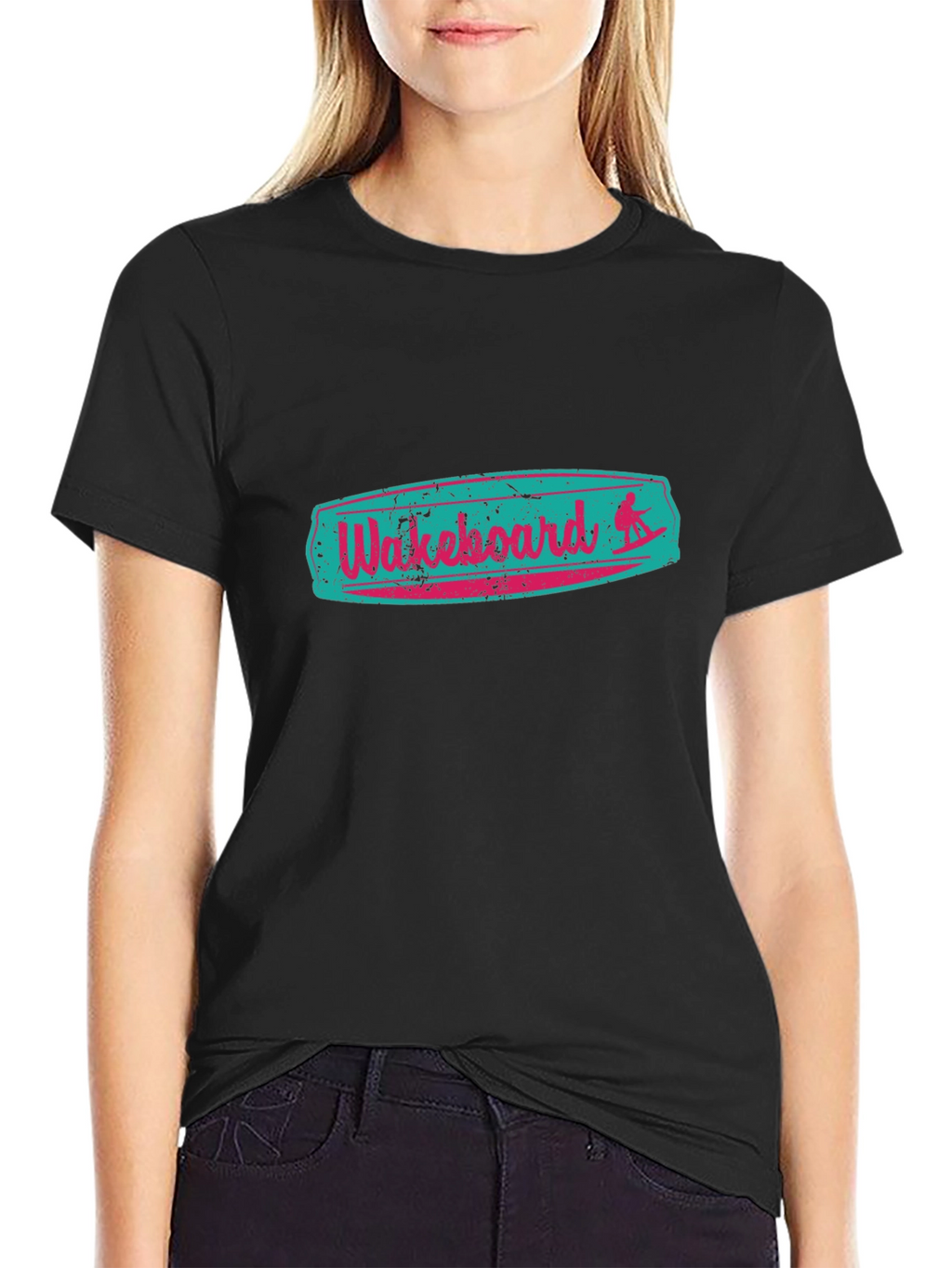 Retro Wakeboard Graphic Tee - Black