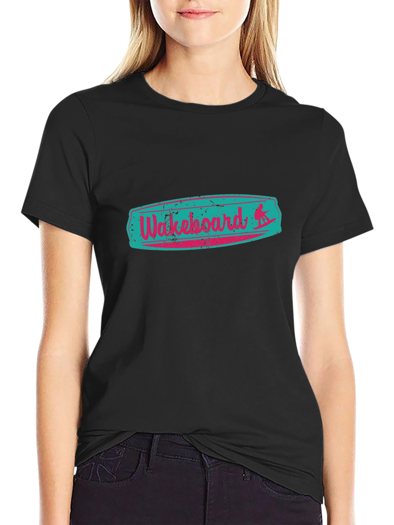 Retro Wakeboard Graphic Tee - Black