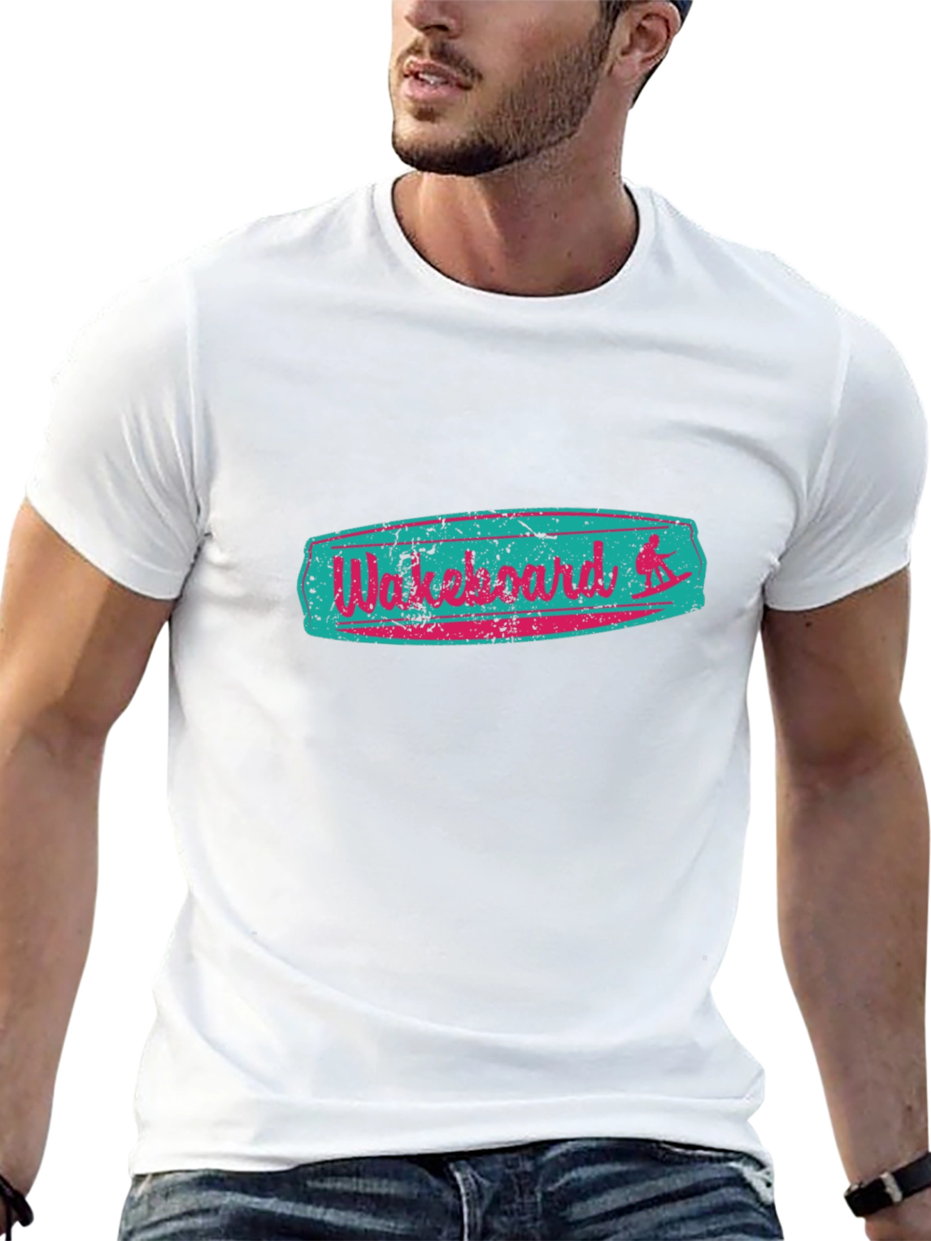 Retro Wakeboard Graphic Tee - Black