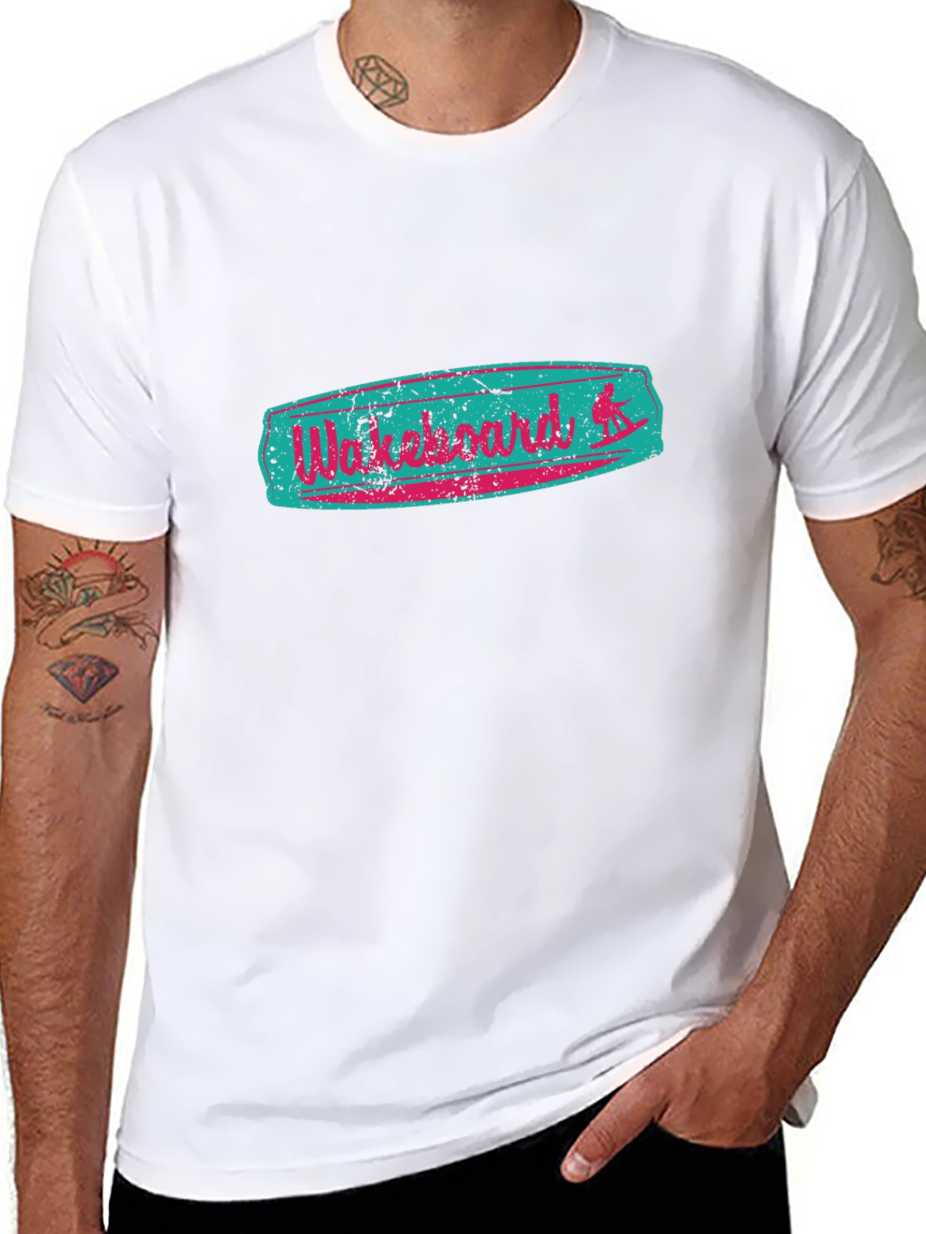 Retro Wakeboard Graphic Tee - Black