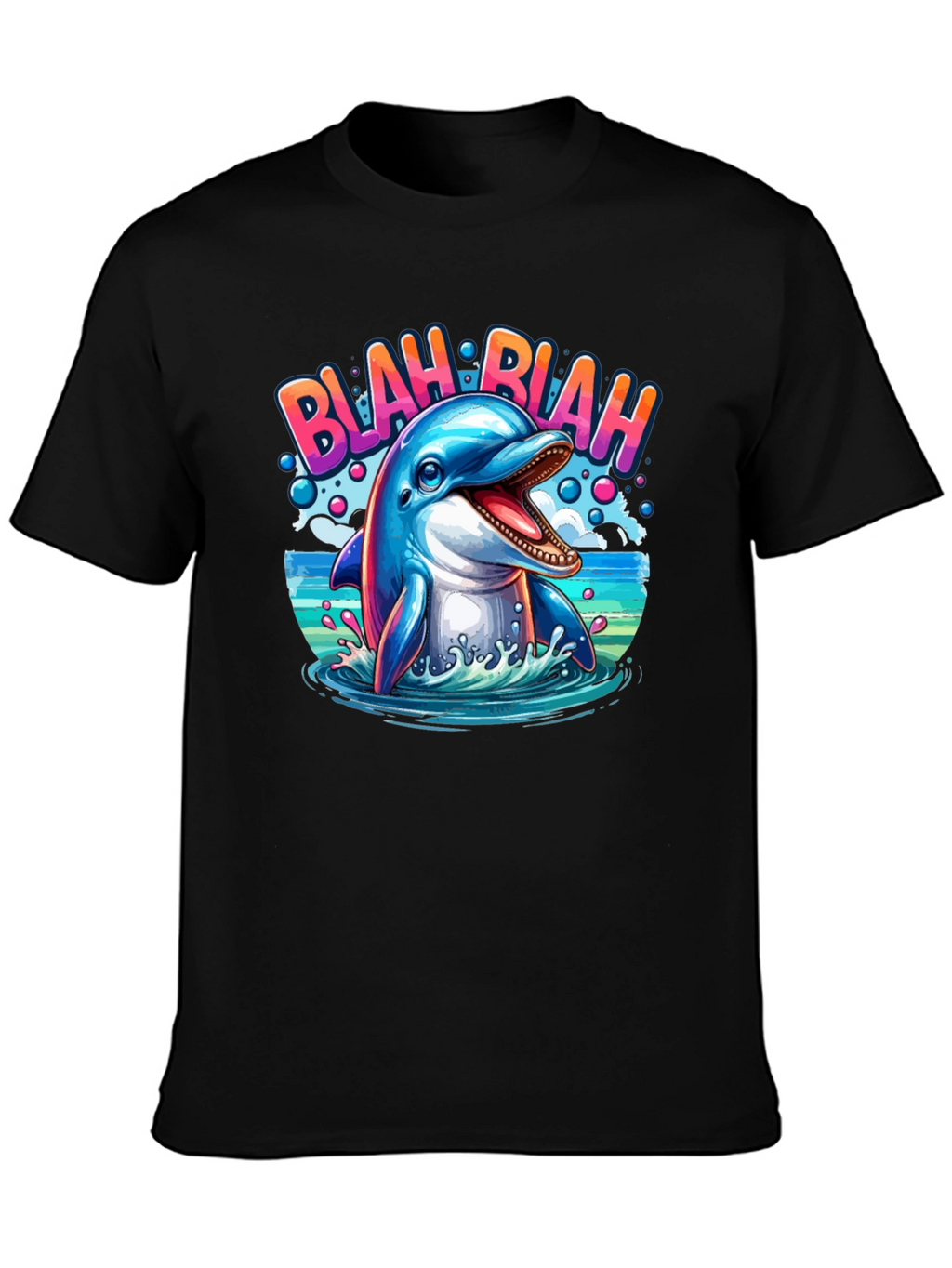 Blah Blah Dolphin Graphic T-Shirt