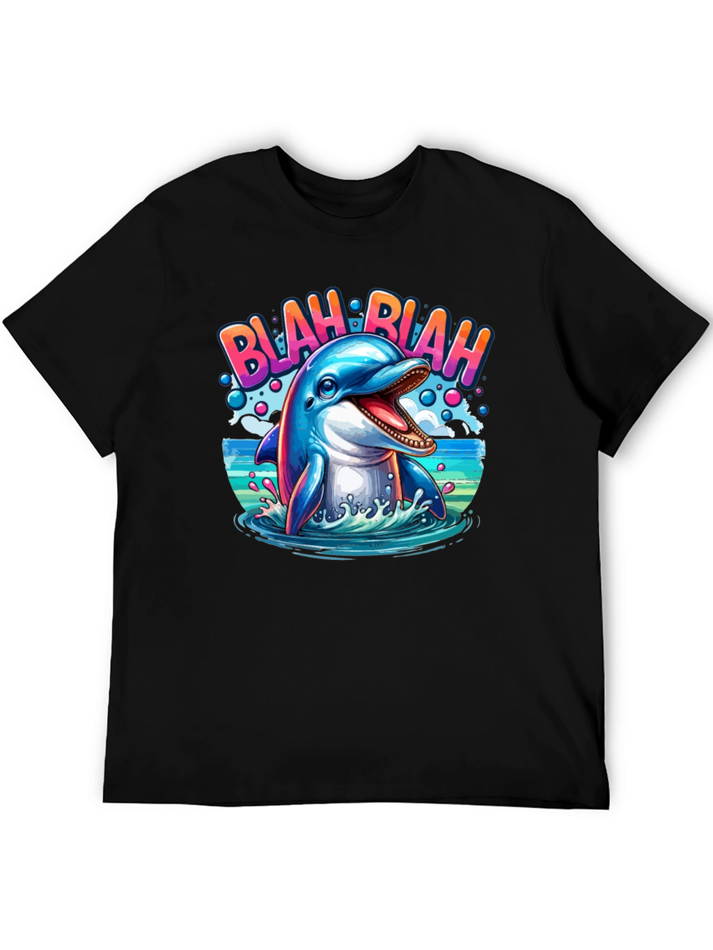 Blah Blah Dolphin Graphic T-Shirt