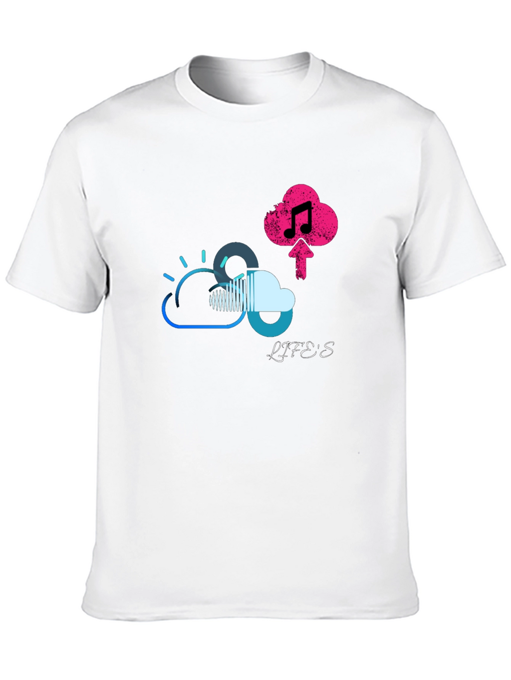 Lifes Uploading Music Black T-Shirt