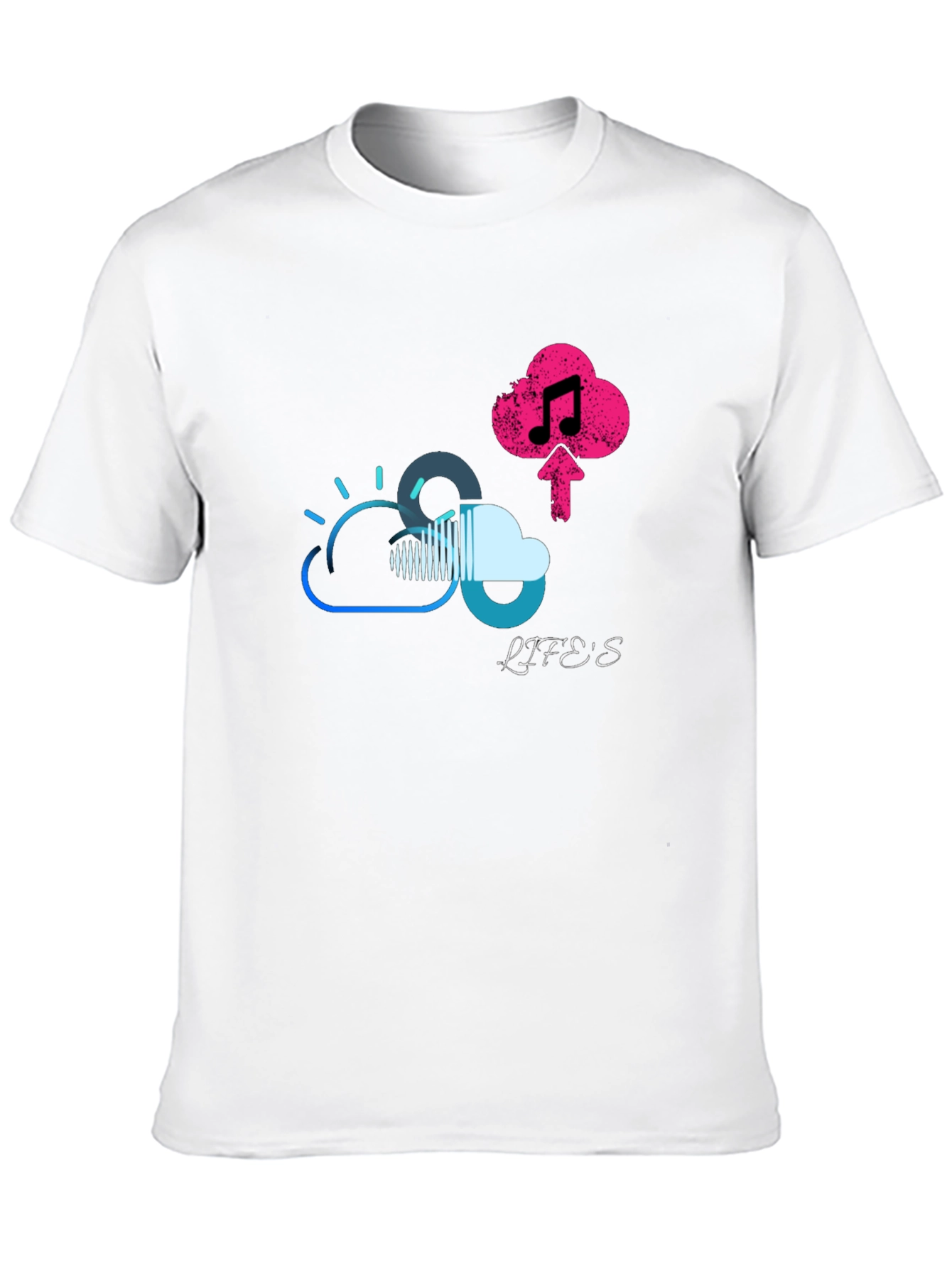 Lifes Uploading Music Black T-Shirt