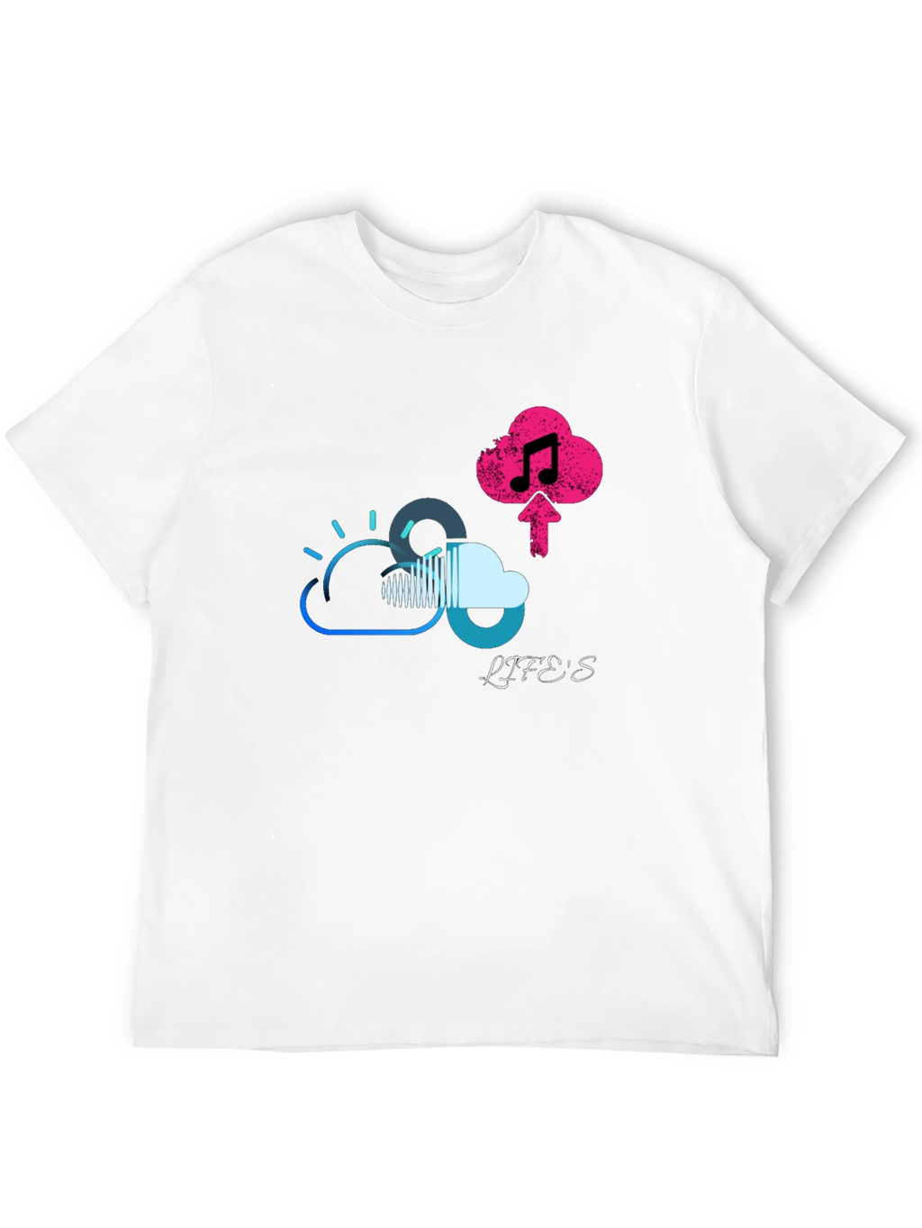 Lifes Uploading Music Black T-Shirt