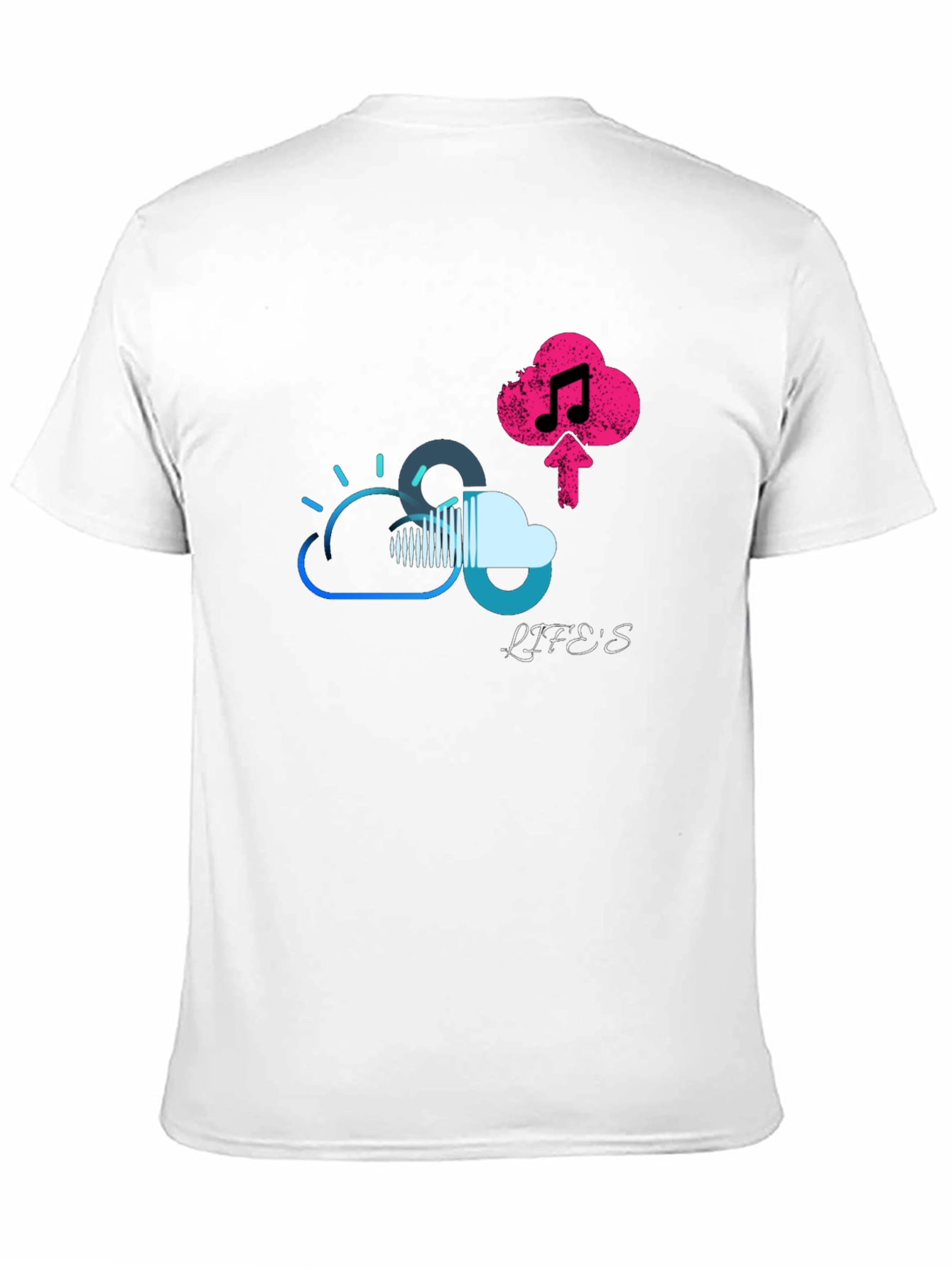 Lifes Uploading Music Black T-Shirt