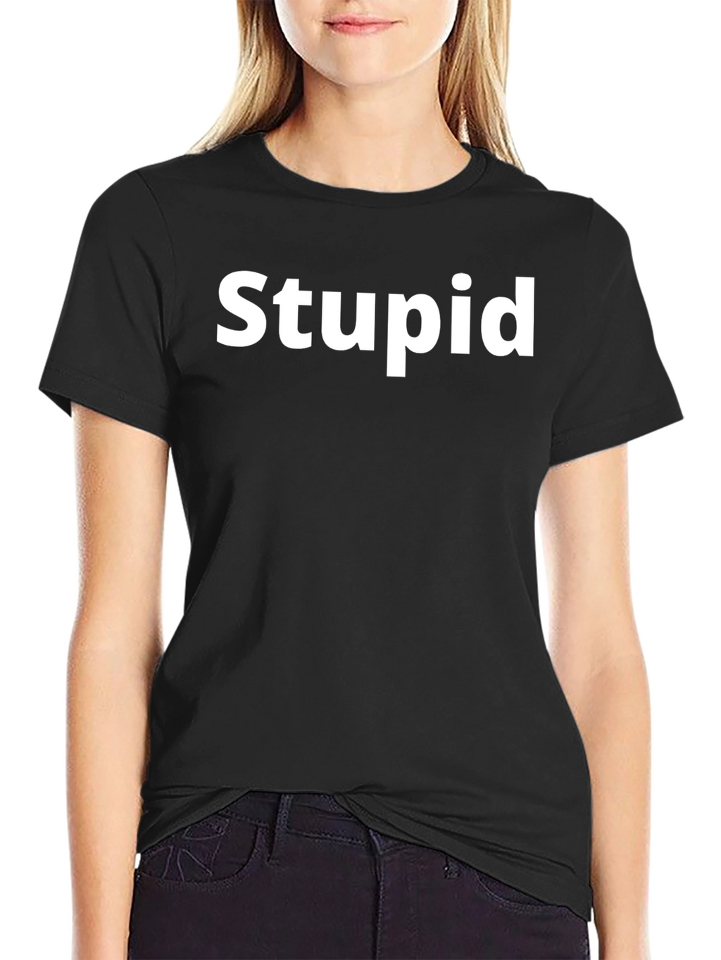 Stupid Slogan Black T-Shirt