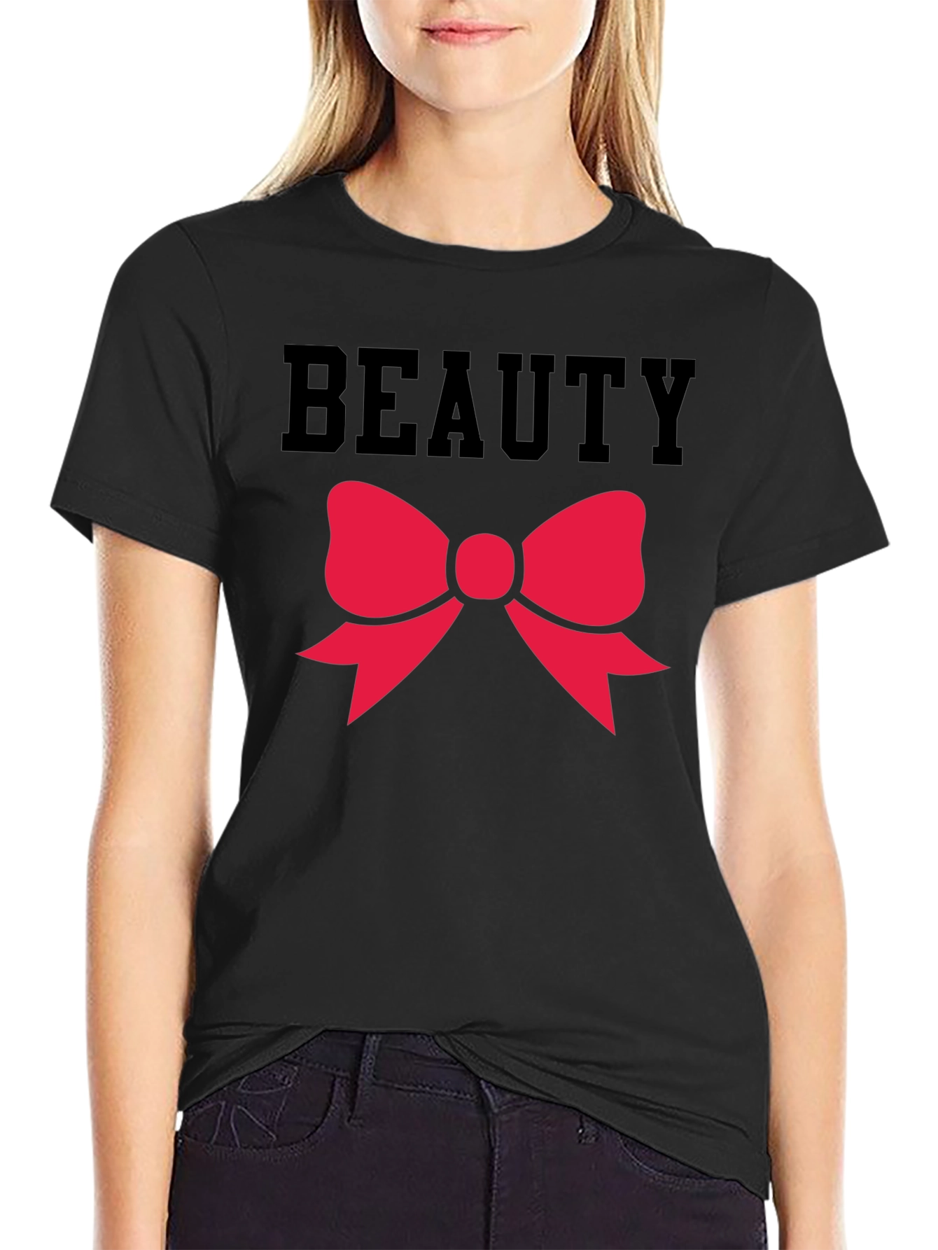 Beauty Bow Graphic Tee - Black Unisex Shirt