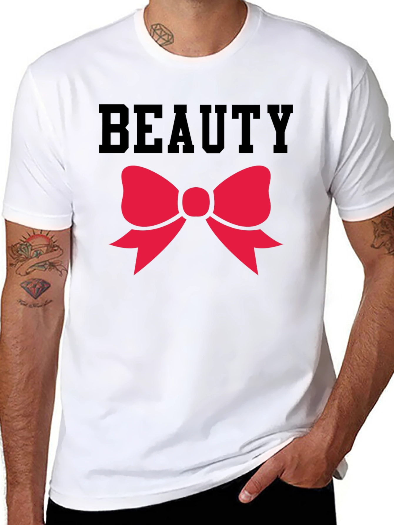 Beauty Bow Graphic Tee - Black Unisex Shirt