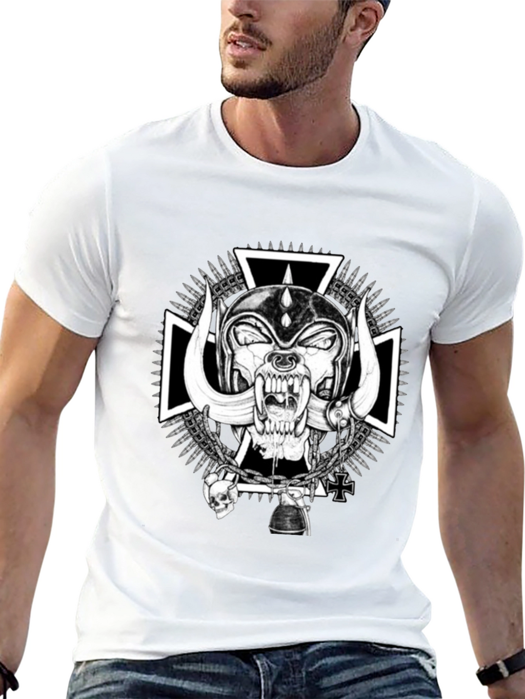 Skull Tee - Black Motorhead Graphic T-Shirt